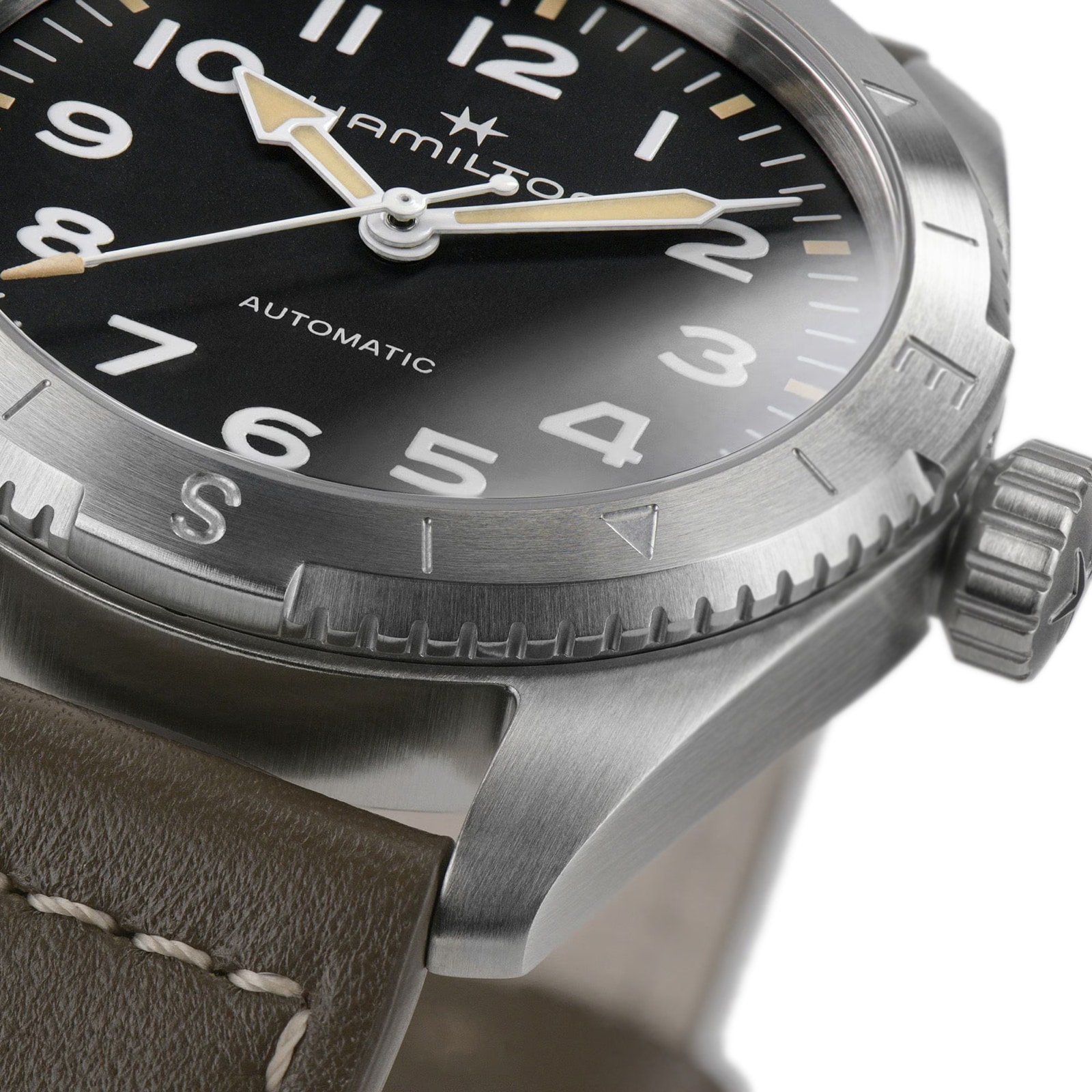 Replica Hamilton Khaki Field Expedition Automatic 37mm Mens details Black Leather H70225830