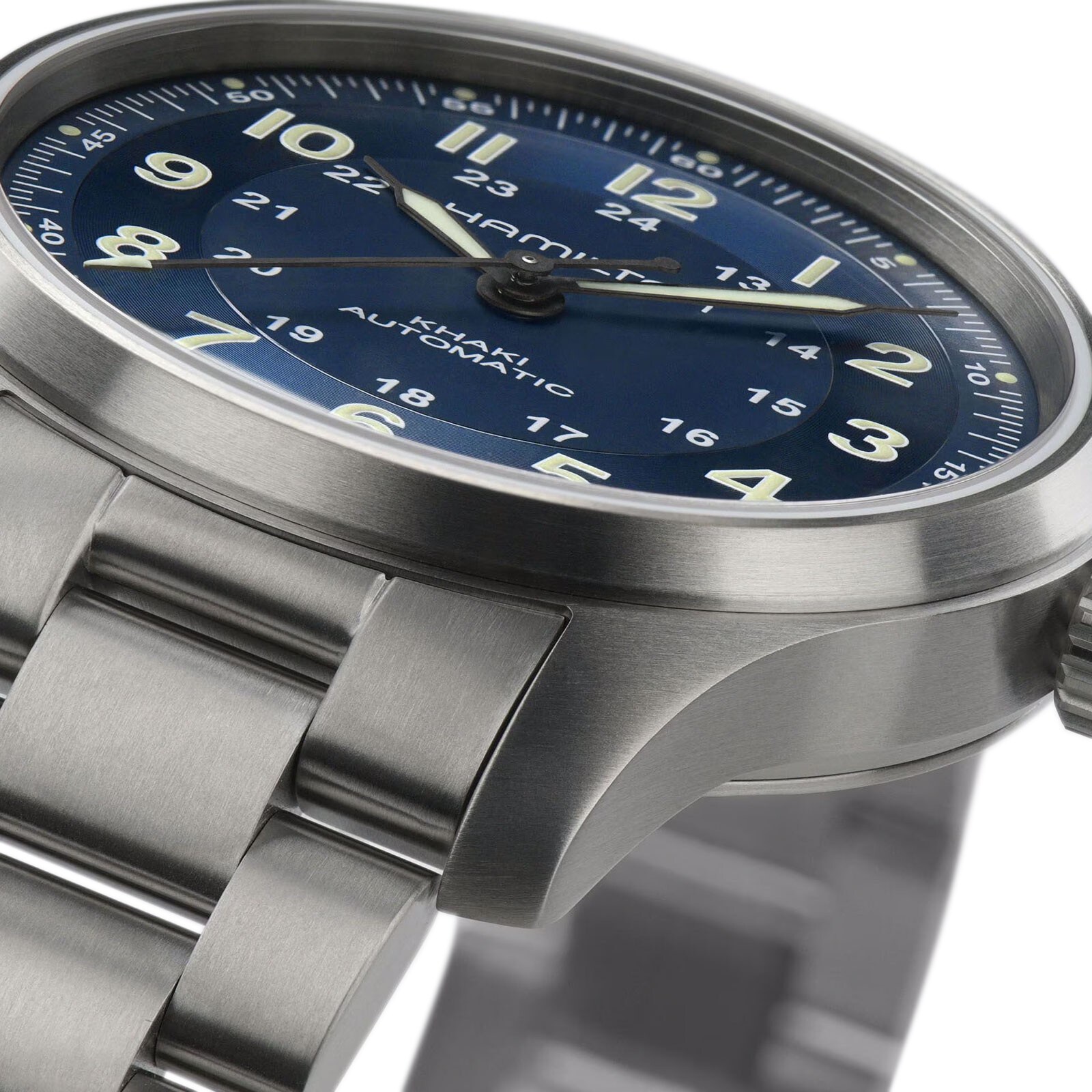 Replica Hamilton Khaki Field Titanium Automatic 42mm Mens details Blue H70545140