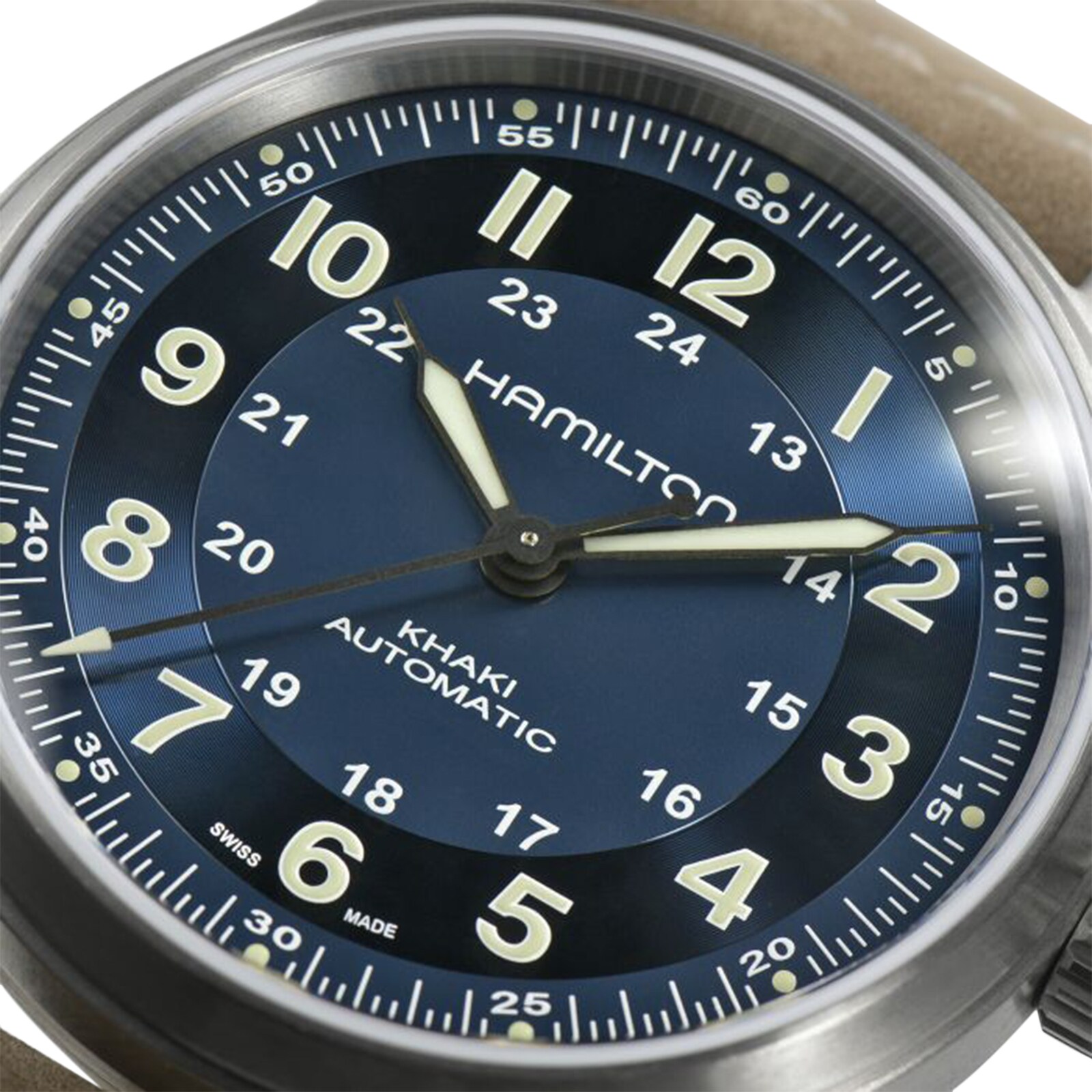 Replica Hamilton Khaki Field Titanium Blue Dial Brown Strap 42mm H70545540 3 Replica Hamilton Khaki Field Titanium Blue Dial Brown Strap 42mm H70545540