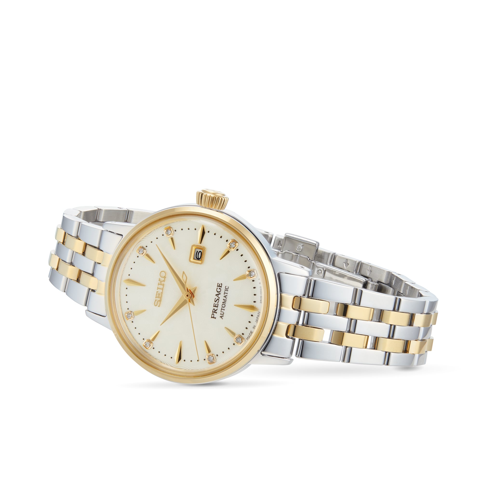 Replica Seiko Presage Cocktail Time 'White Lady' Diamond Twist Ladies details SRE010J1 3 Replica Seiko Presage Cocktail Time 'White Lady' Diamond Twist Ladies details SRE010J1