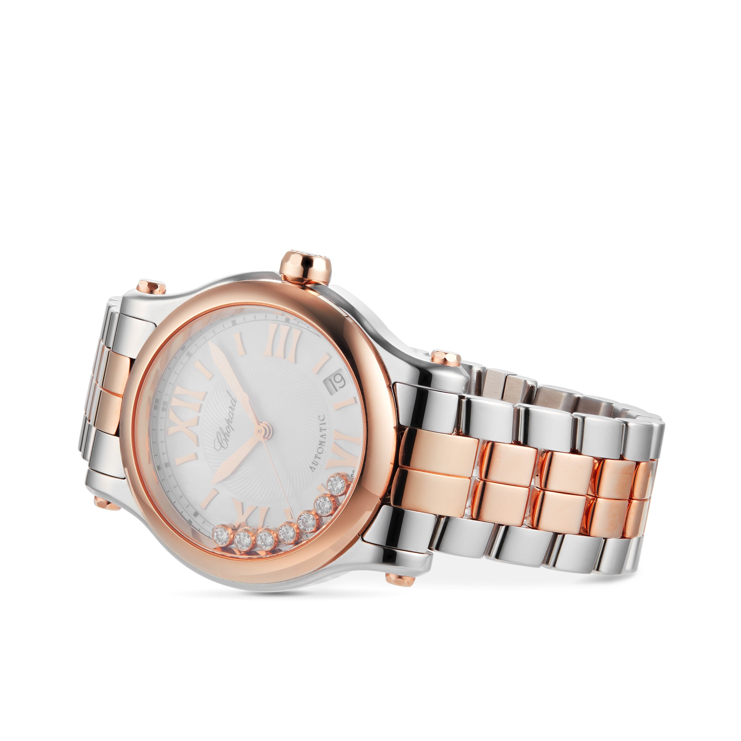 Replica Chopard Happy Sport 36mm Automatic 18ct Rose Gold Stainless Steel and Diamond Ladies details 278559-6009 3 Replica Chopard Happy Sport 36mm Automatic 18ct Rose Gold Stainless Steel and Diamond Ladies details 278559-6009