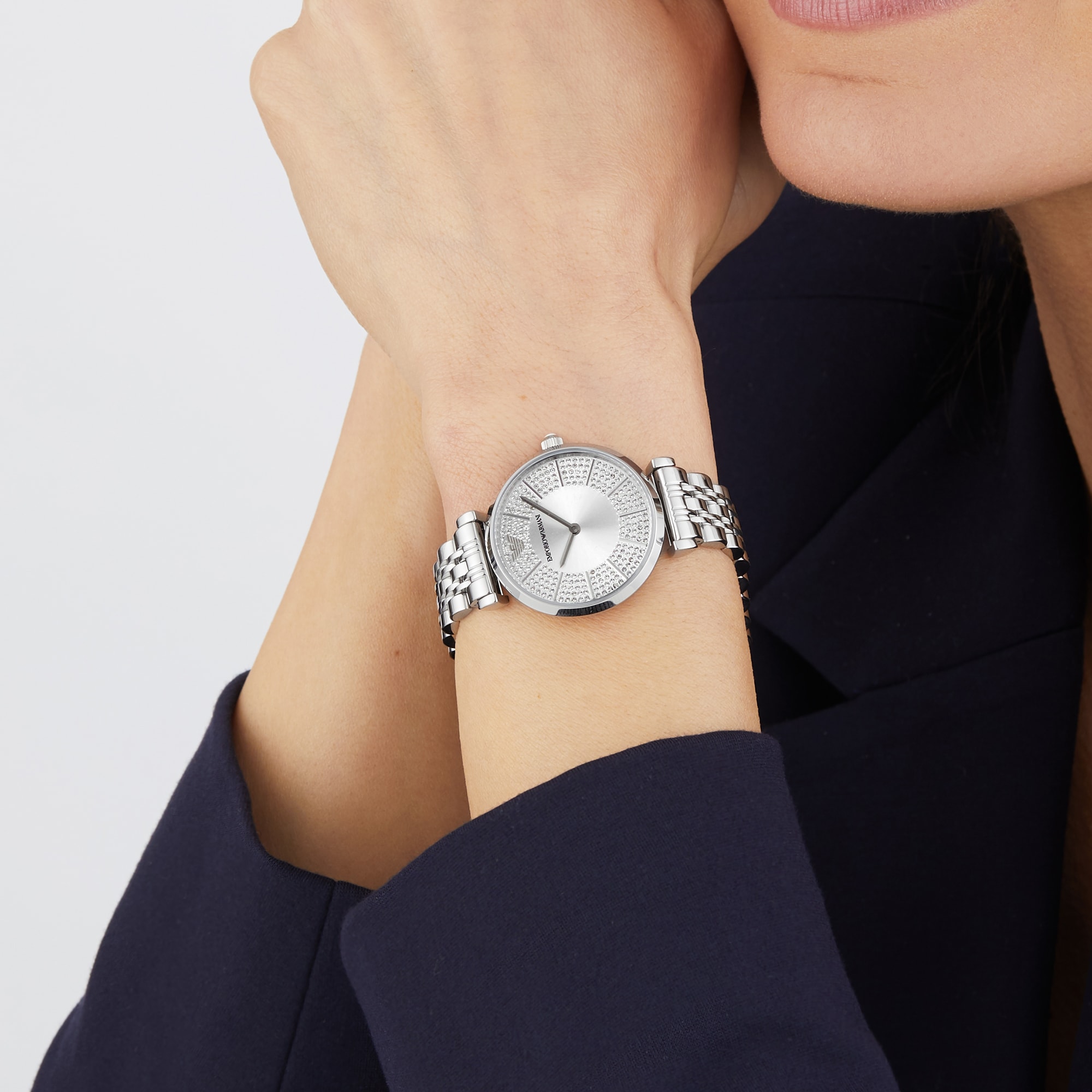 Replica Emporio Armani Gianni T-Bar 32mm Ladies details AR11445