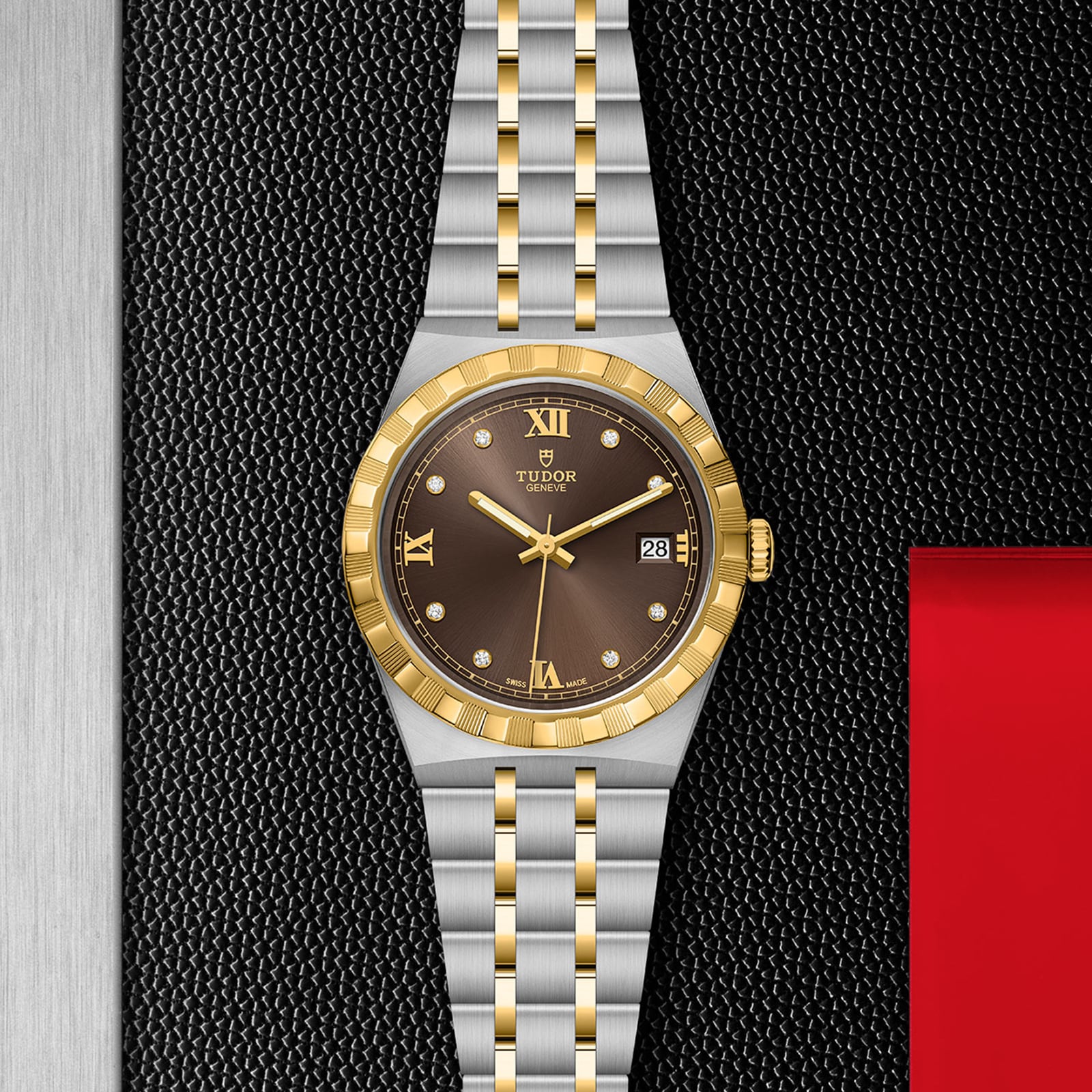 Replica Tudor Royal S G 38mm Steel Case Diamond-Set Chocolate Dial M28503-0008 3 Replica Tudor Royal S G 38mm Steel Case Diamond-Set Chocolate Dial M28503-0008