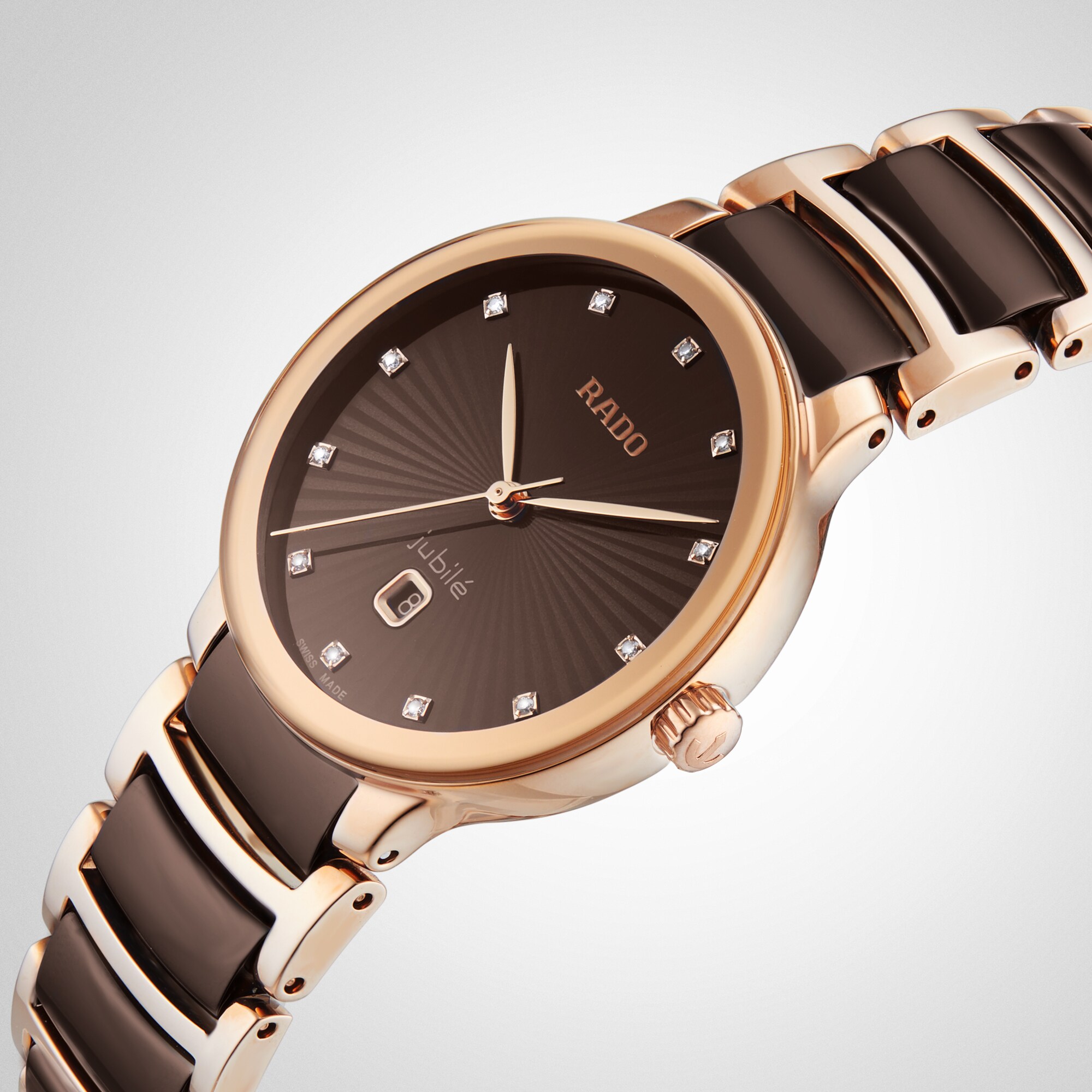 Replica Rado Centrix 30mm Stainless Steel Ladies details Brown R30024732 3 Replica Rado Centrix 30mm Stainless Steel Ladies details Brown R30024732