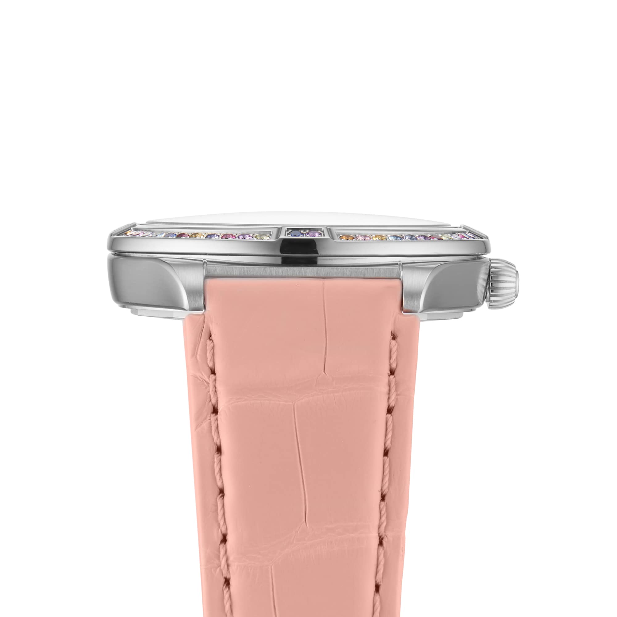 Replica Breitling Chronomat Automatic 36 South Sea Pink Leather Strap Ladies details G10380BB1K1P1