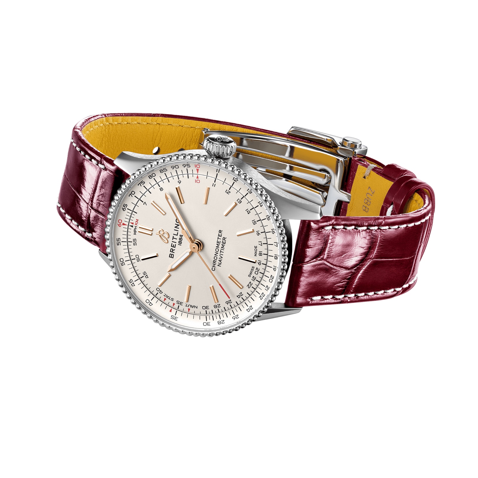 Replica Breitling Navitimer 36mm Ladies details Silver Alligator A17327211G1P1