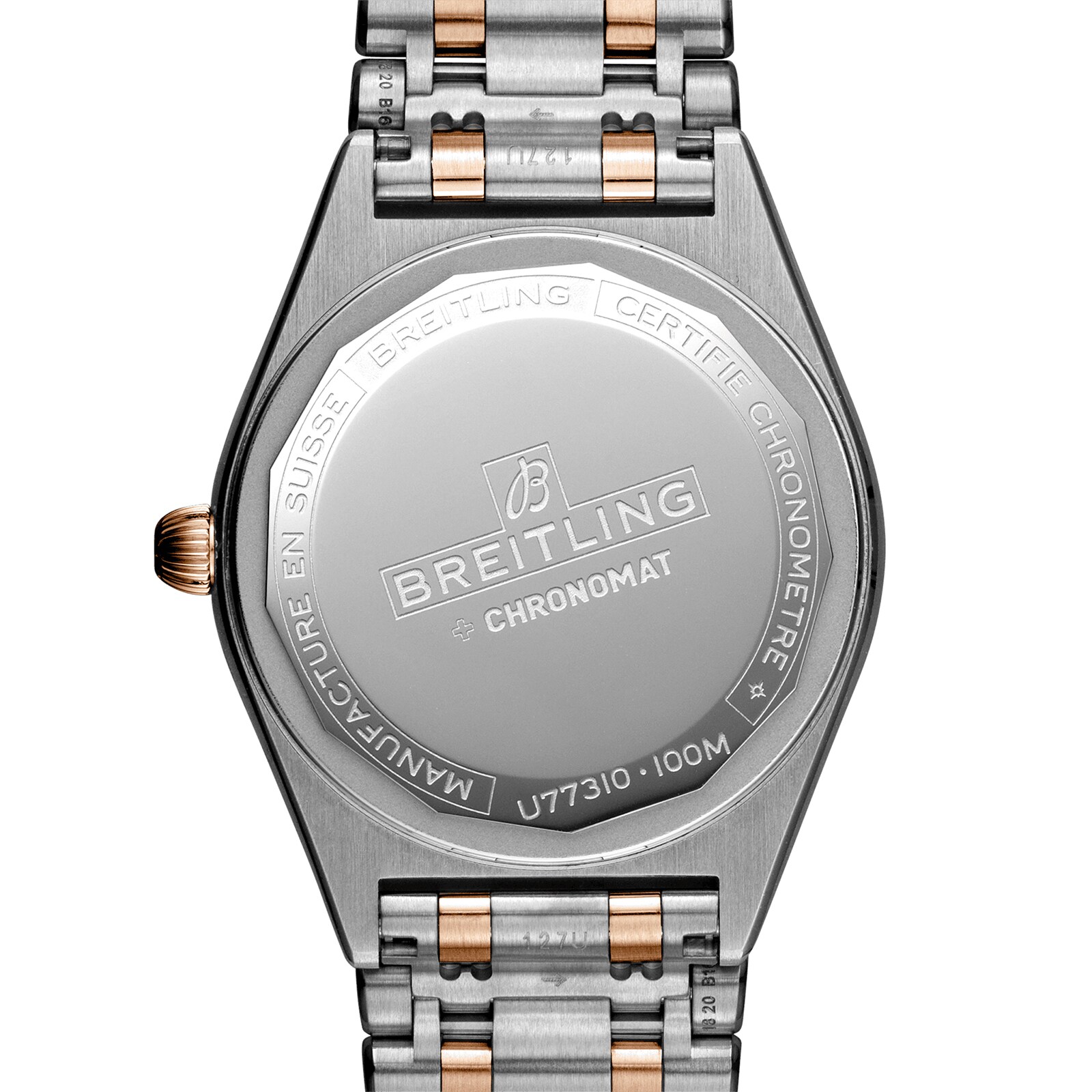 Replica Breitling Chronomat 32 Stainless Steel 18k Red Gold details U77310101A2U1 3 Replica Breitling Chronomat 32 Stainless Steel 18k Red Gold details U77310101A2U1