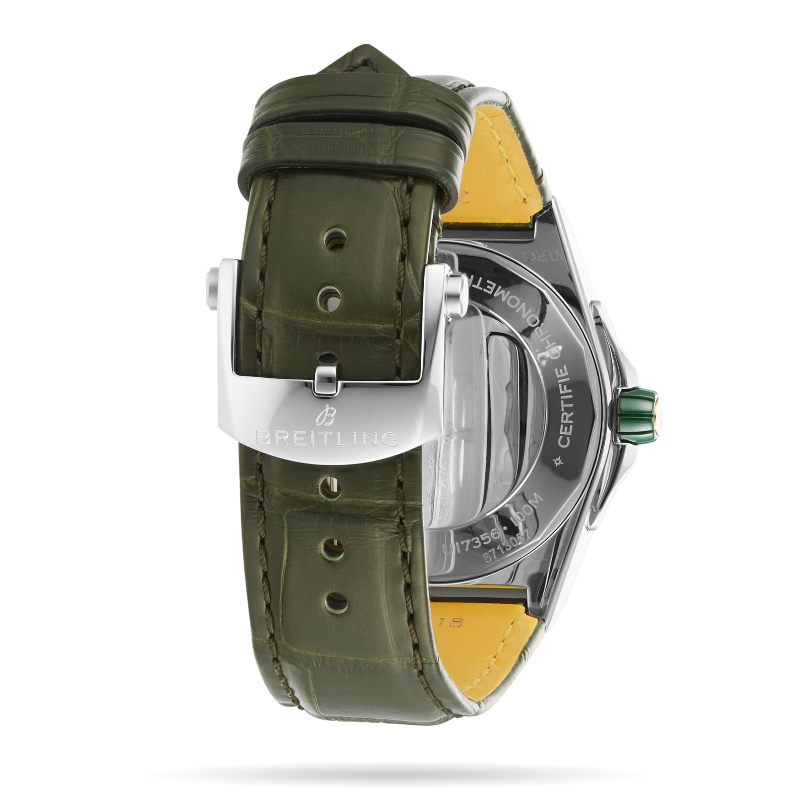 Replica Breitling Super Chronomat Automatic 38 Green Stainless Steel 18ct Rose Gold Leather Strap details U17356531L1P1 3 Replica Breitling Super Chronomat Automatic 38 Green Stainless Steel 18ct Rose Gold Leather Strap details U17356531L1P1