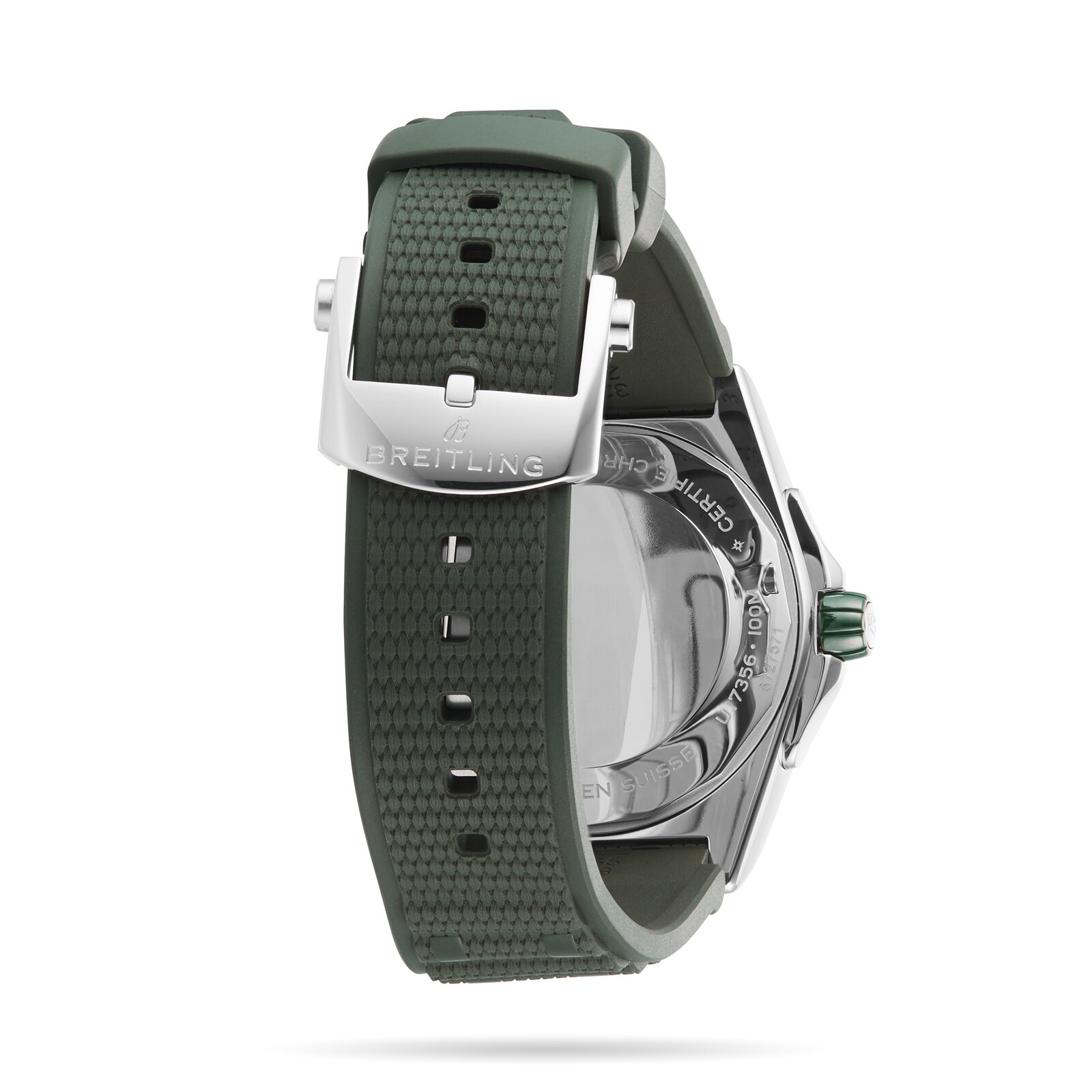 Replica Breitling Super Chronomat Automatic 38 Green Stainless Steel 18ct Rose Gold Rubber Strap details U17356531L1S1 3 Replica Breitling Super Chronomat Automatic 38 Green Stainless Steel 18ct Rose Gold Rubber Strap details U17356531L1S1