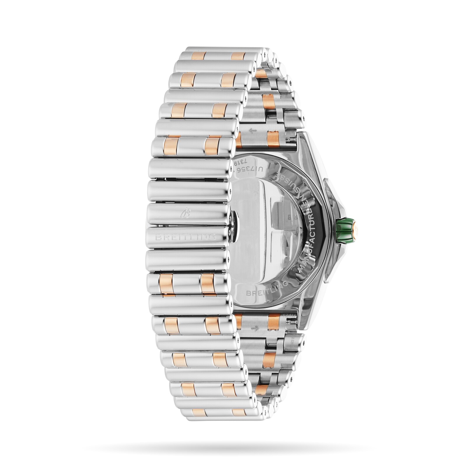 Replica Breitling Super Chronomat Automatic 38 Green Stainless Steel 18ct Rose Gold details U17356531L1U1 3 Replica Breitling Super Chronomat Automatic 38 Green Stainless Steel 18ct Rose Gold details U17356531L1U1