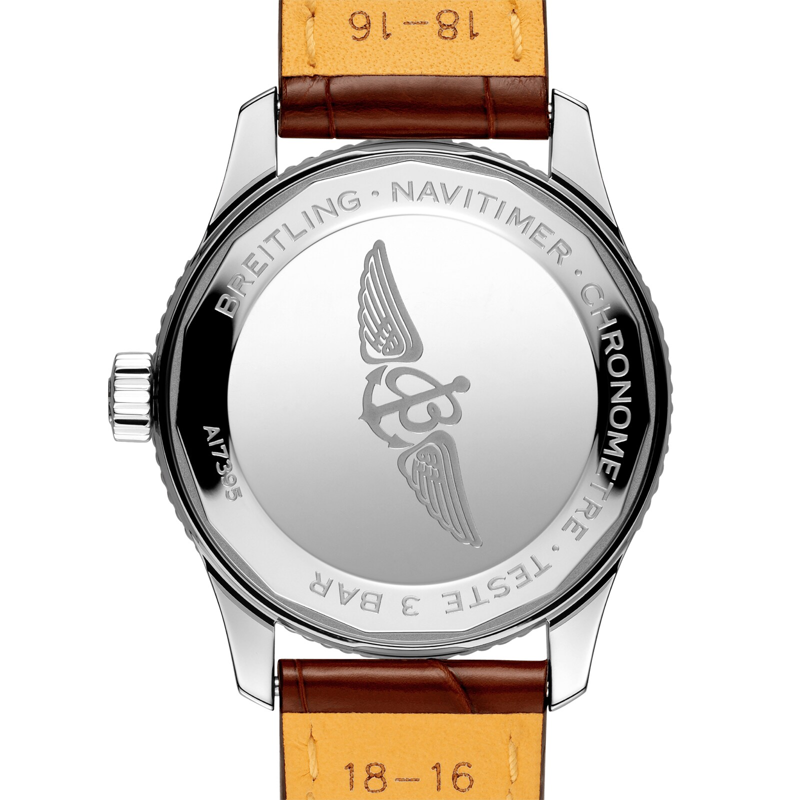 Replica Breitling Navitimer Automatic 35 Stainless Steel Leather Strap details A17395201K1P1