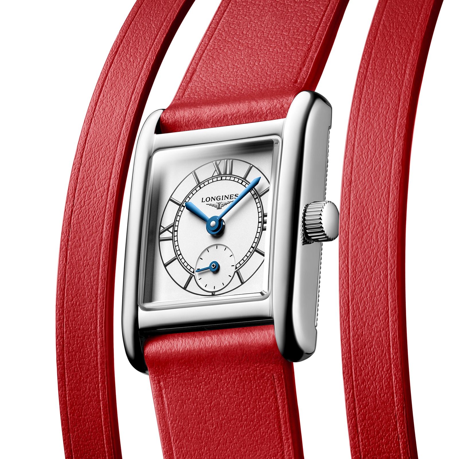 Replica Longines Mini Dolcevita 21.5mm X 29mm Ladies details Red Strap L52004750
