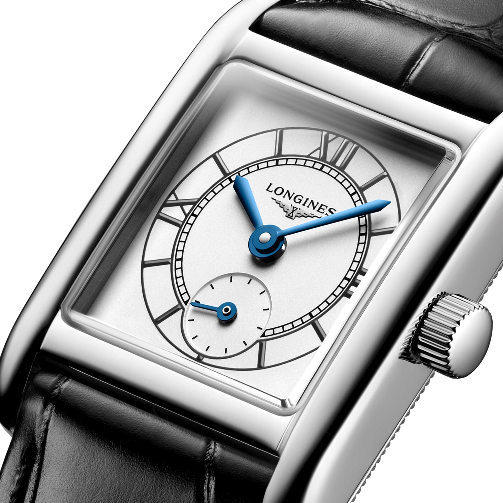 Replica Longines Mini Dolce Vita 21.5mm X 29mm Ladies details Silver Black Alligator L52004752 3 Replica Longines Mini Dolce Vita 21.5mm X 29mm Ladies details Silver Black Alligator L52004752