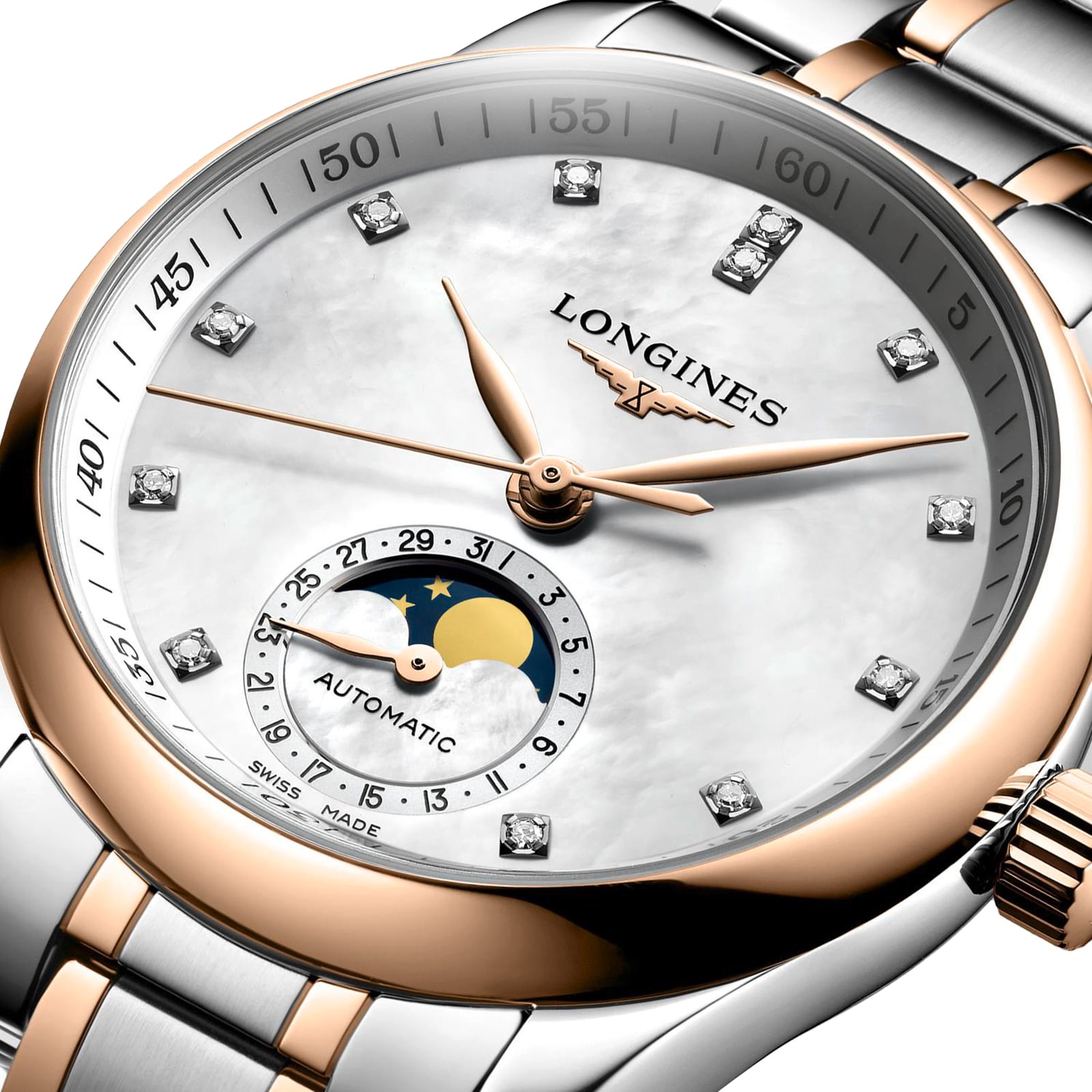 Replica Longines Master Collection Moophase 34mm Ladies details Mother Of Pearl L24095897 3 Replica Longines Master Collection Moophase 34mm Ladies details Mother Of Pearl L24095897