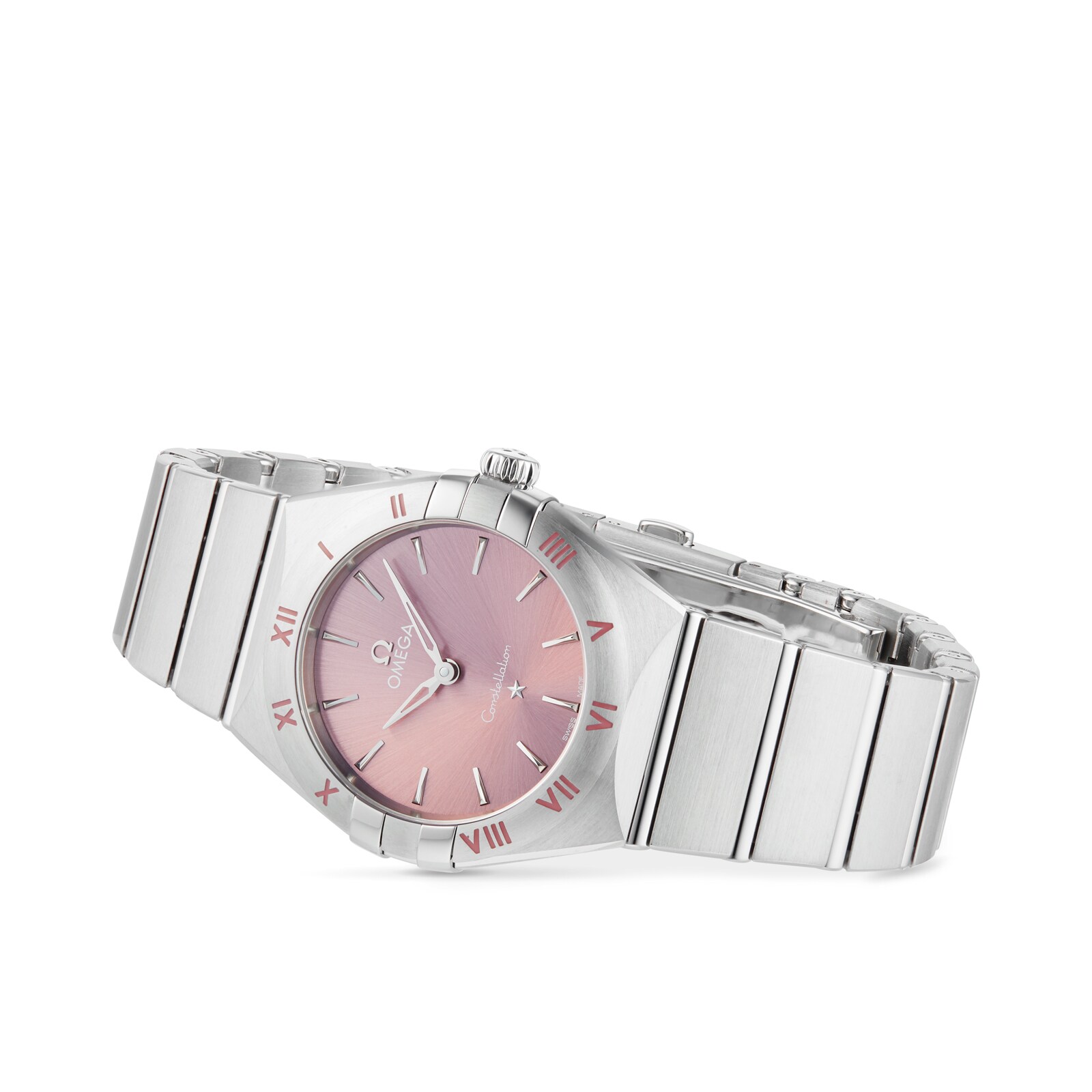 Replica Omega Constellation Quartz Steel 28mm Ladies details Pink O13110286011001 3 Replica Omega Constellation Quartz Steel 28mm Ladies details Pink O13110286011001