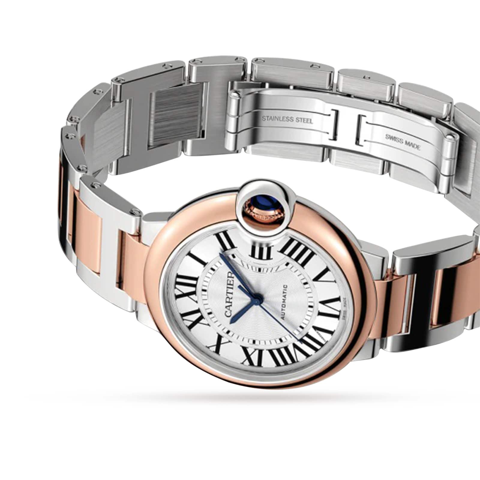 Replica Cartier Ballon Bleu De Cartier details 36 Mm Mechanical Movement With Automatic Winding. Steel Case Rose Gold W2BB0033 3 Replica Cartier Ballon Bleu De Cartier details 36 Mm Mechanical Movement With Automatic Winding. Steel Case Rose Gold W2BB0033