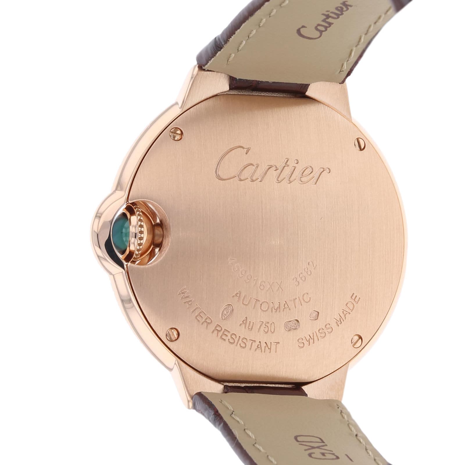 Replica Cartier Ballon Bleu De Cartier details 33mm Automatic Movement Rose Gold Leather W6920097