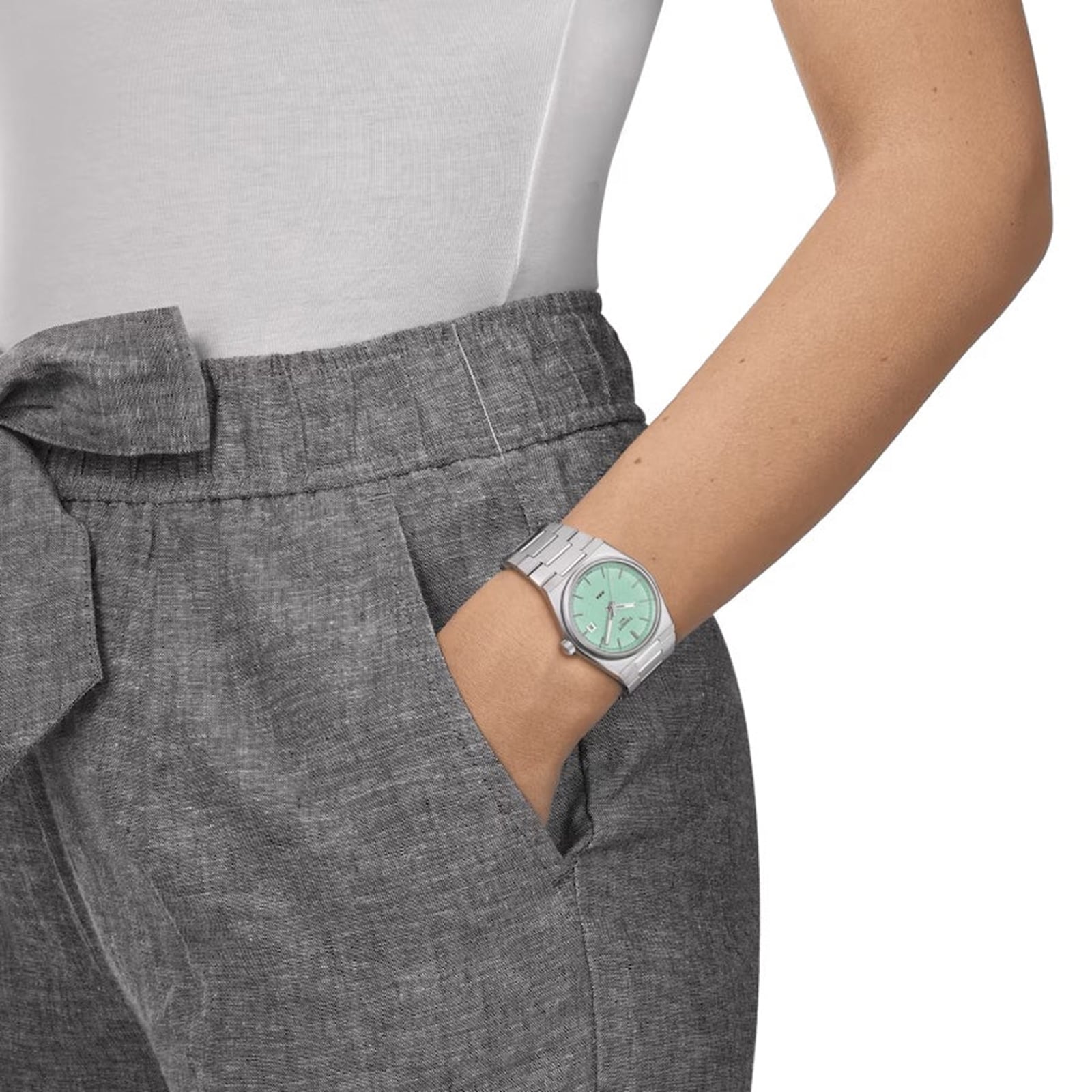 Replica Tissot PRX 35mm Unisex details Mint Green T1372101109100 3 Replica Tissot PRX 35mm Unisex details Mint Green T1372101109100