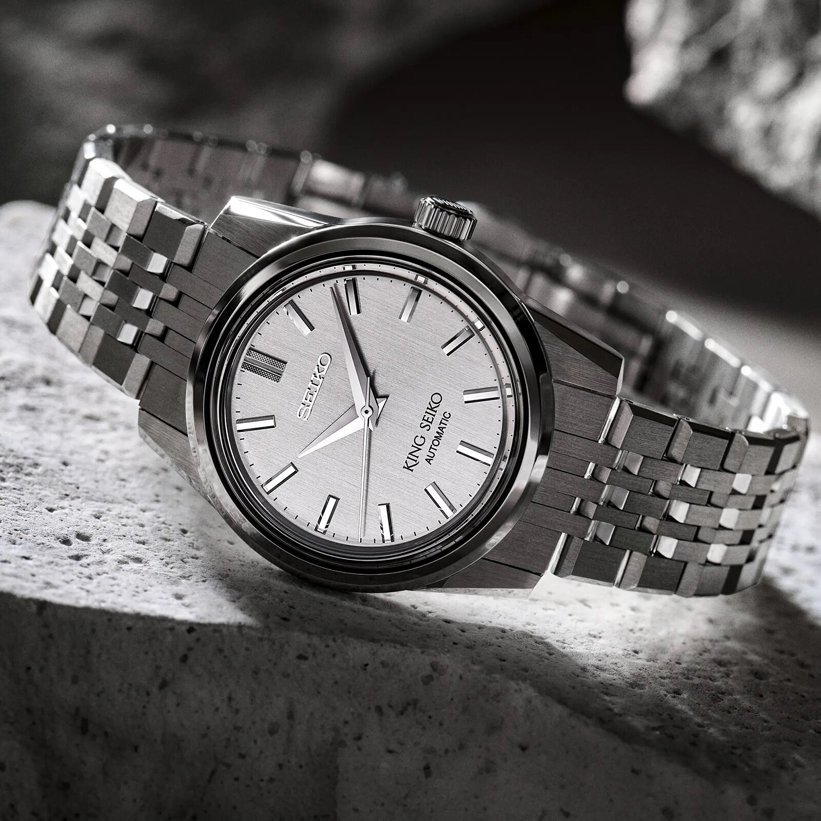 Replica Seiko King Seiko 37mm Mens details - Silver SPB281J1