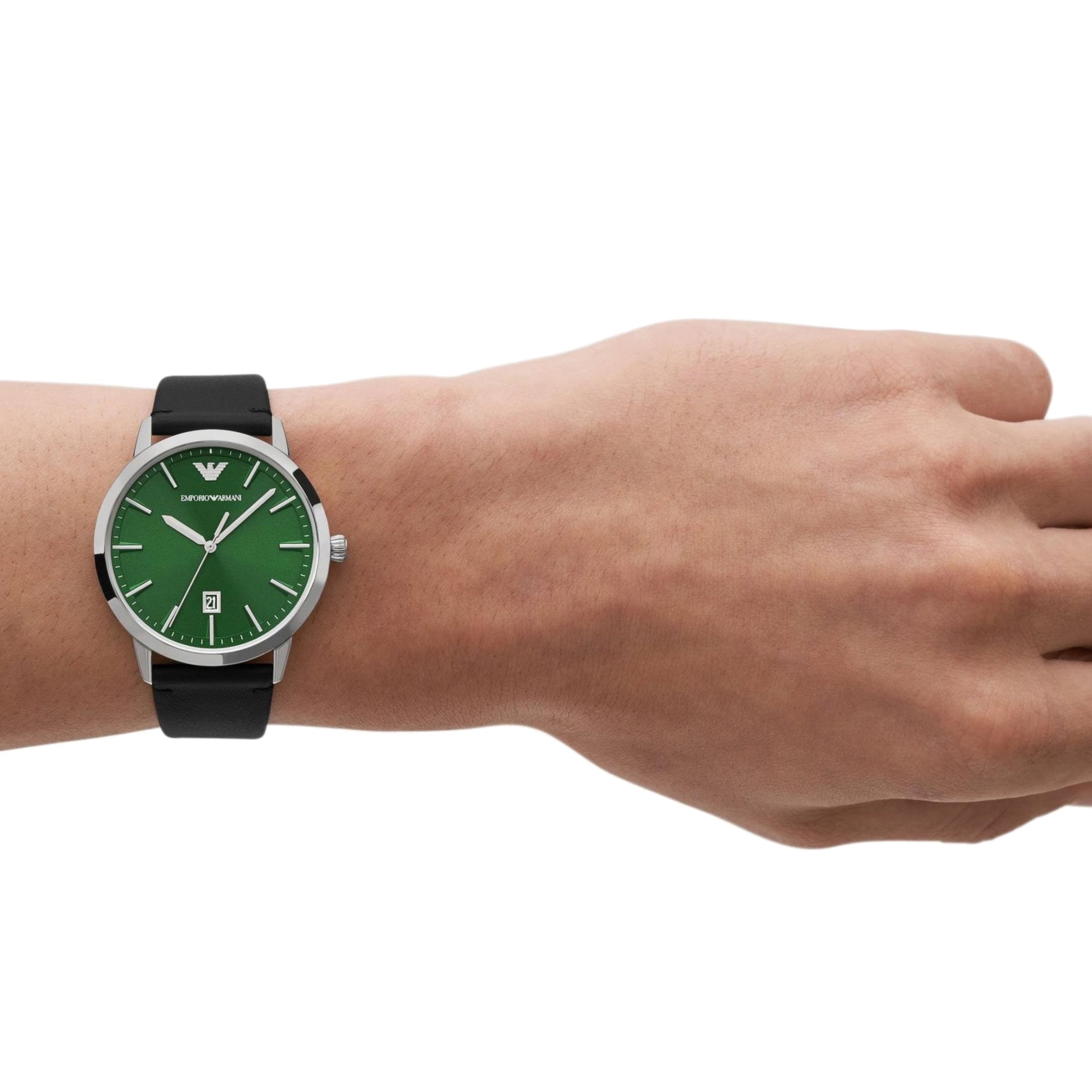 Replica Emporio Armani Ruggero Green Dial Mens details 43mm AR11509
