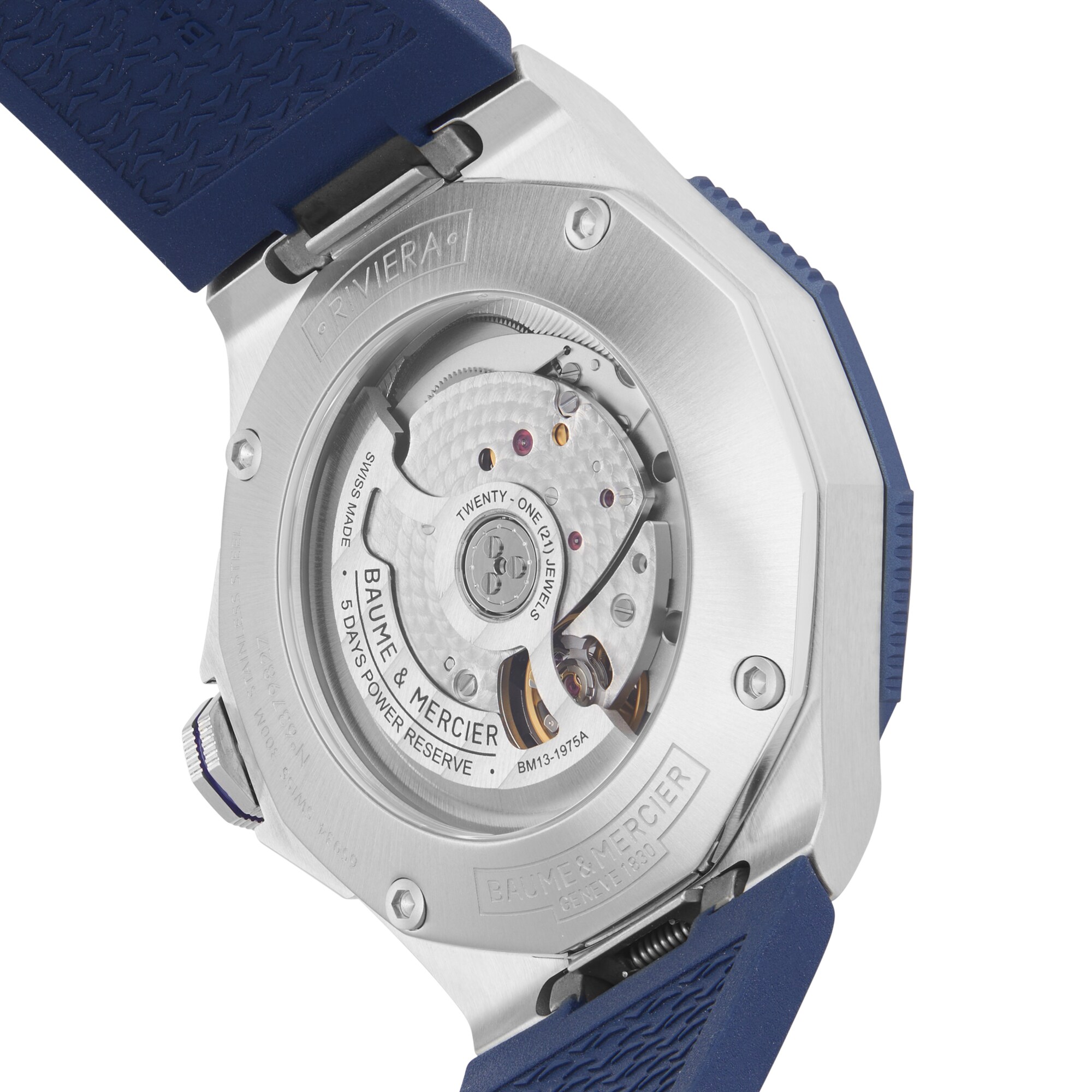 Replica Baume & Mercier Riviera Automatic 42mm Mens details Blue BMOA10716