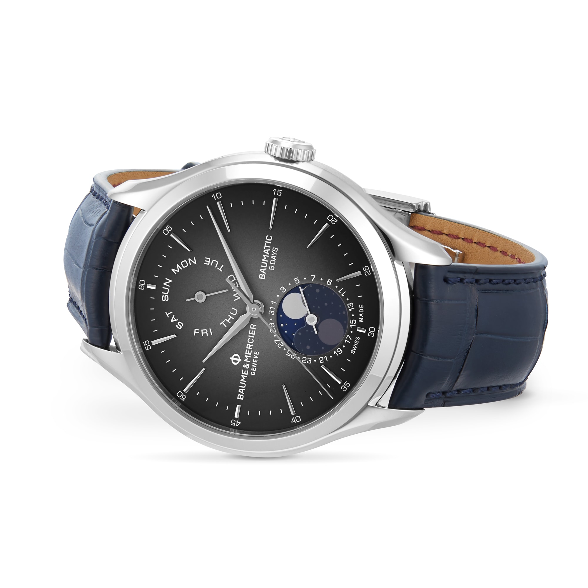 Replica Baume & Mercier Clifton Moonphase 42mm Mens details Grey M0A10548 3 Replica Baume & Mercier Clifton Moonphase 42mm Mens details Grey M0A10548