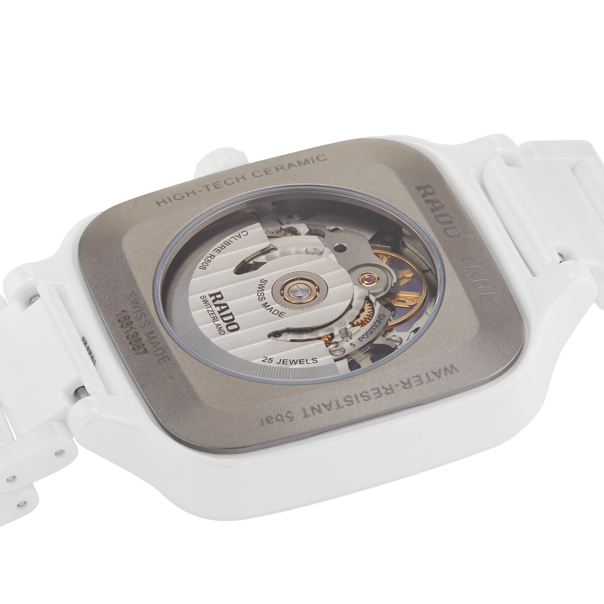Replica Rado True Square Automatic Skeleton 38mm Unisex details R27126012