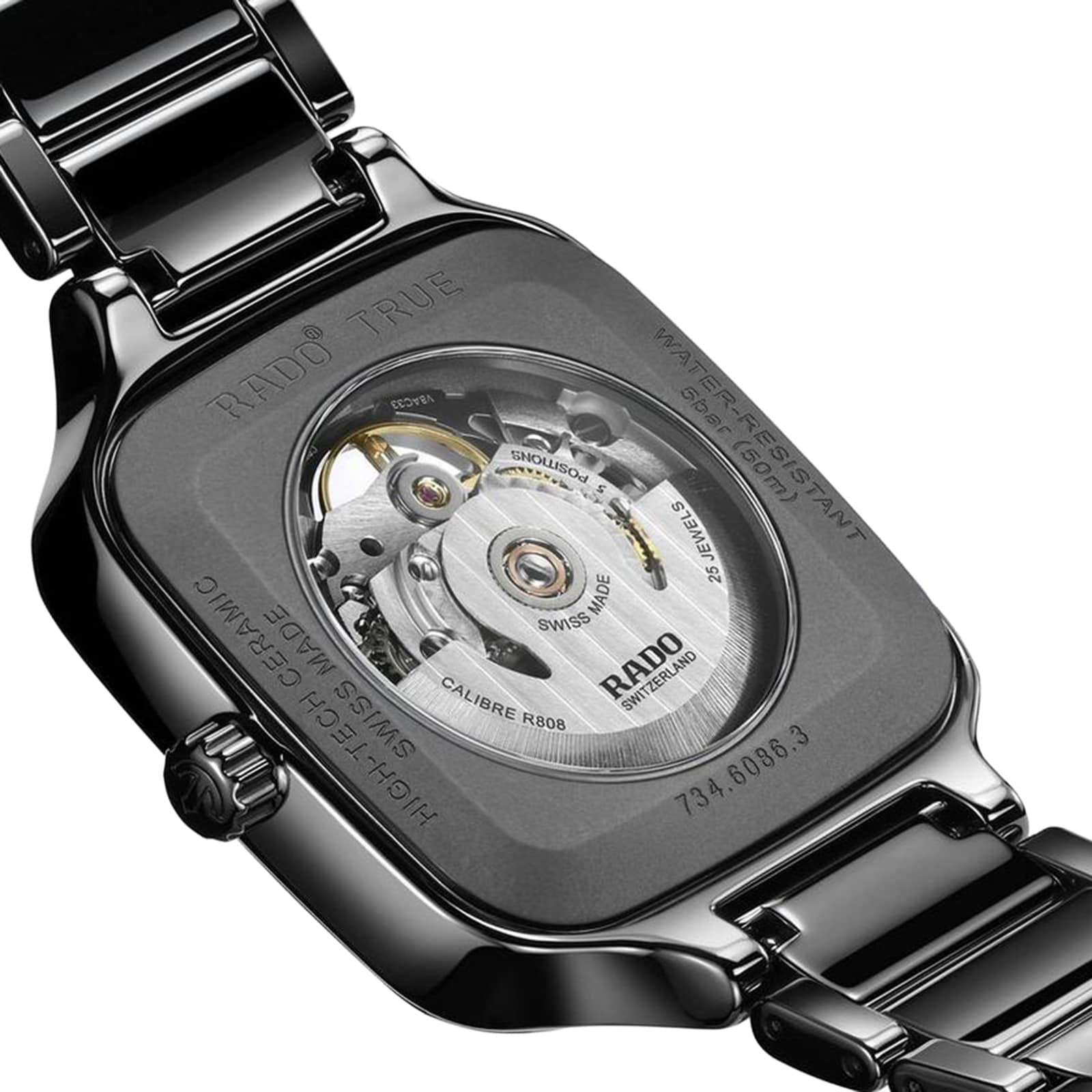Replica Rado True Square Automatic Skeleton 38mm Unisex details R27124162