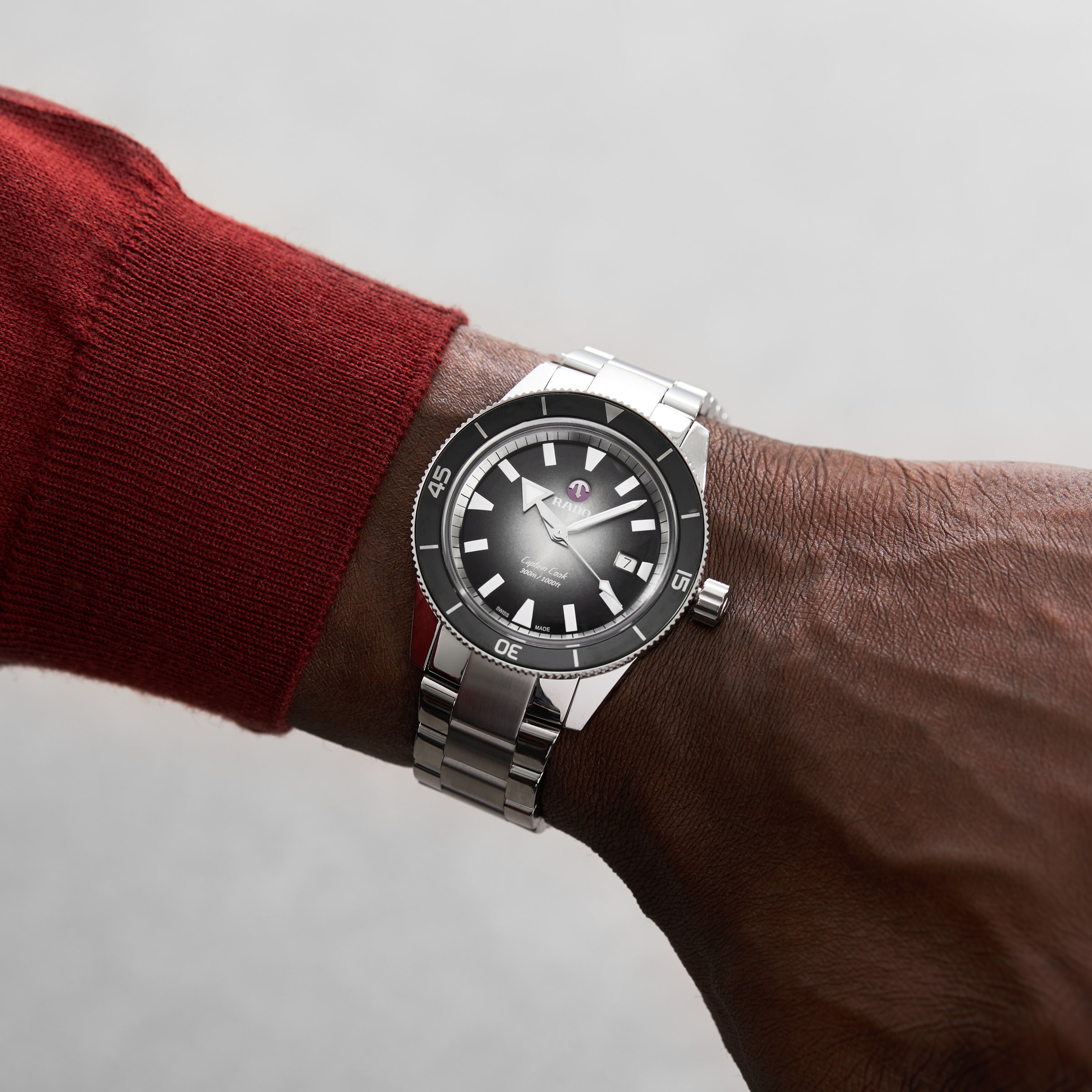 Replica Rado Captain Cook Black Automatic Mens details R32105153