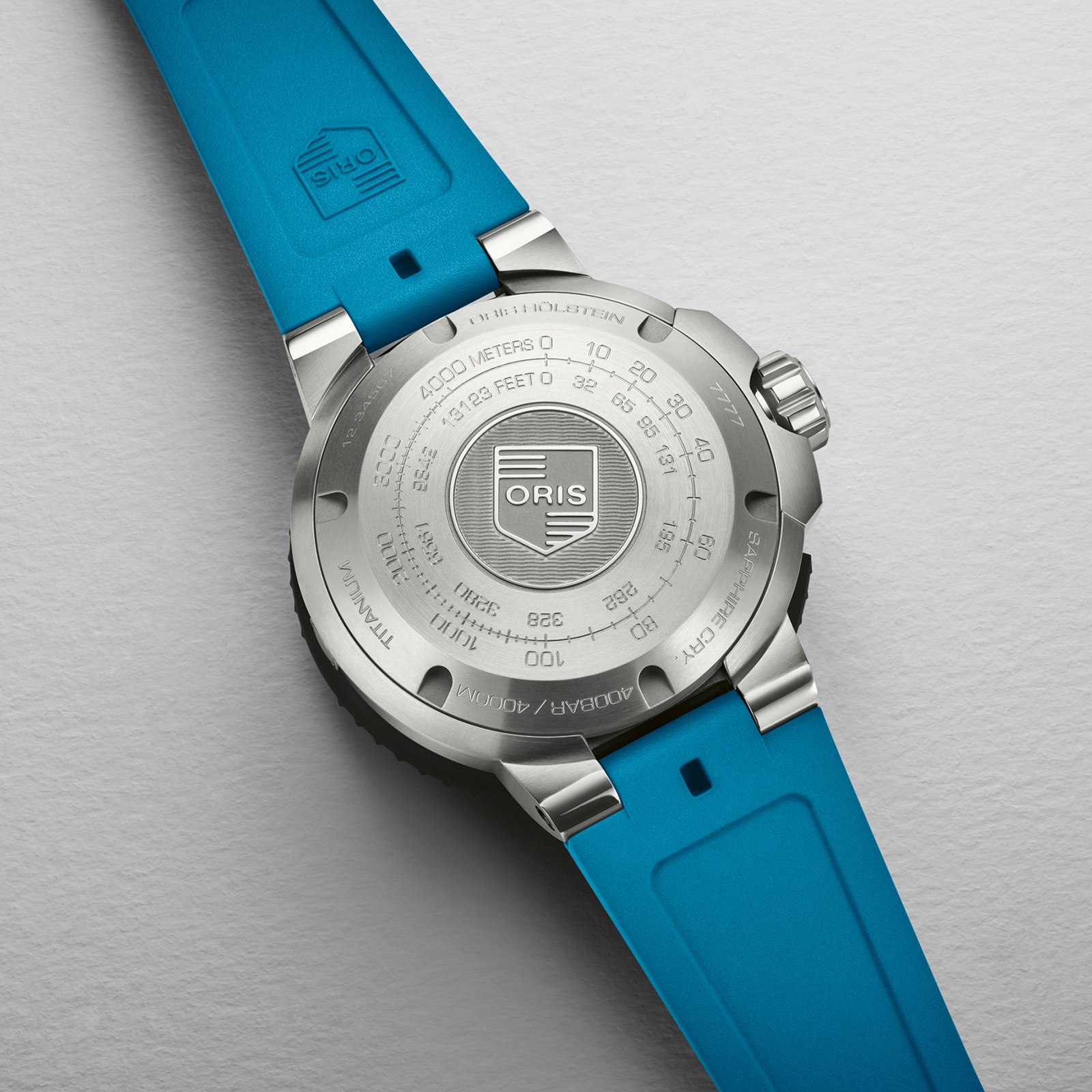 Replica Oris Aquis Pro 4000m 49.5mm Mens details Blue 01 400 7777 7155-SET