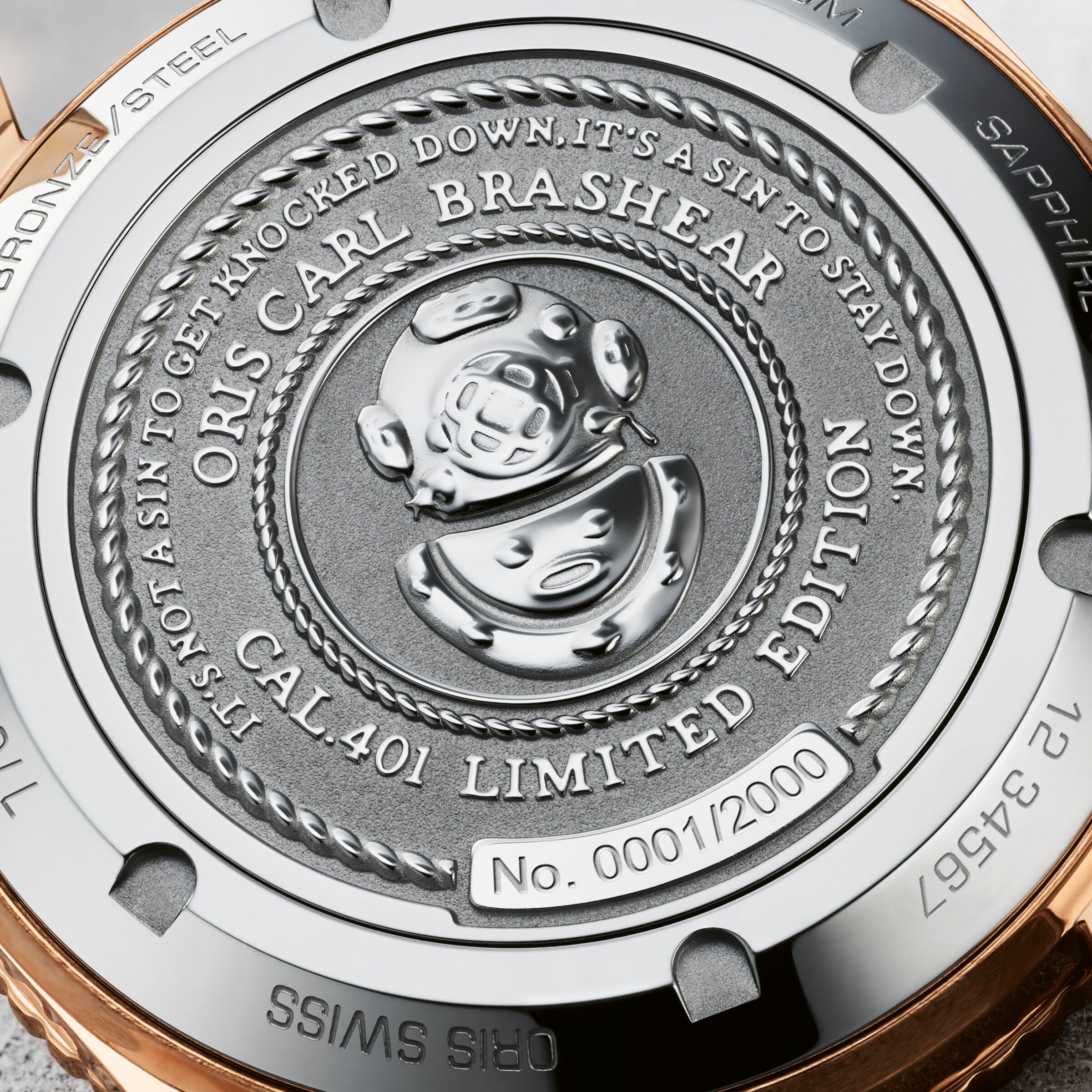 Replica Oris Carl Brashear Calibre 401 40mm Limited Edition Mens details - Exclusive 01 401 7764 3185-SET