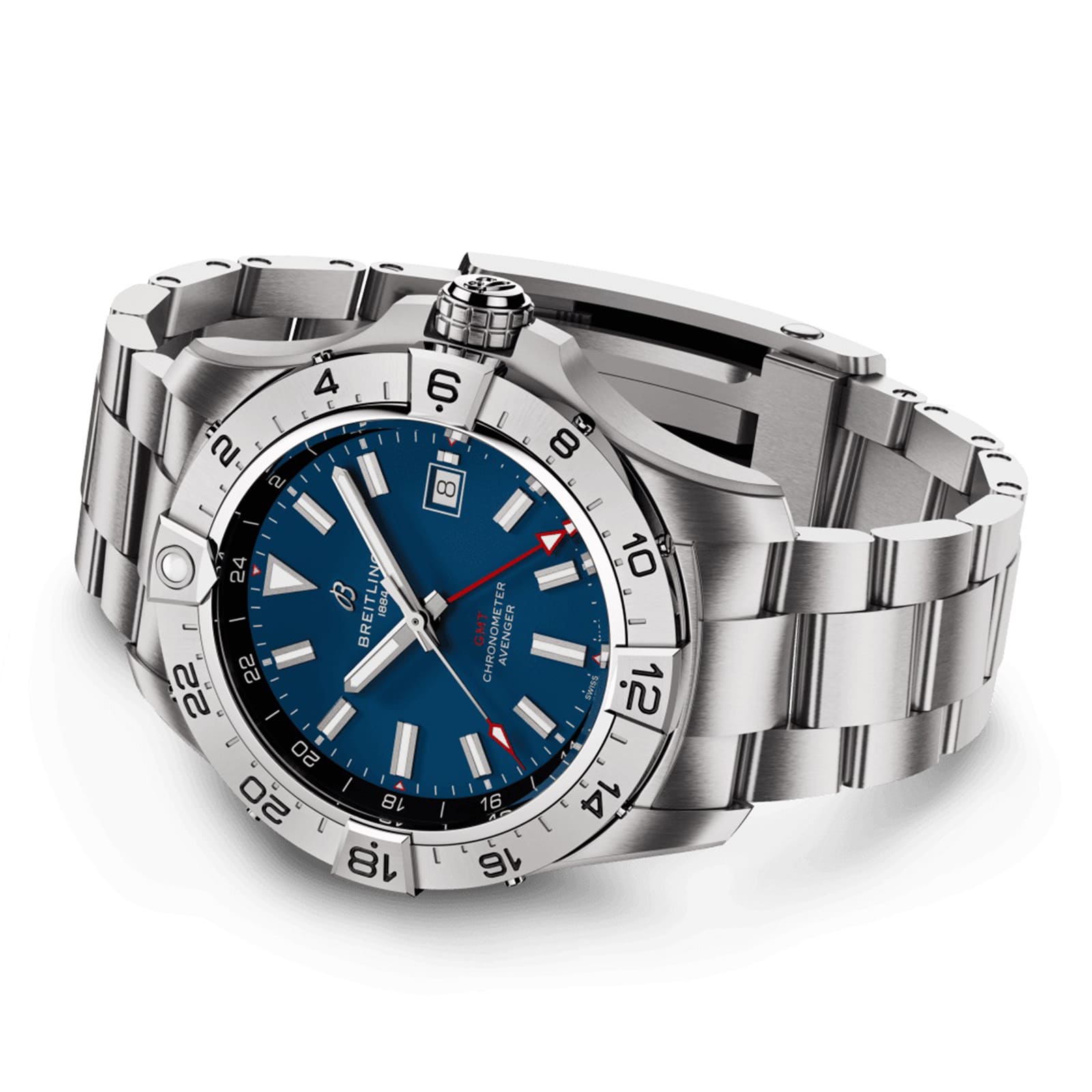 Replica Breitling Avenger Automatic GMT 44mm Mens details Blue Stainless Steel A32320101C1A1