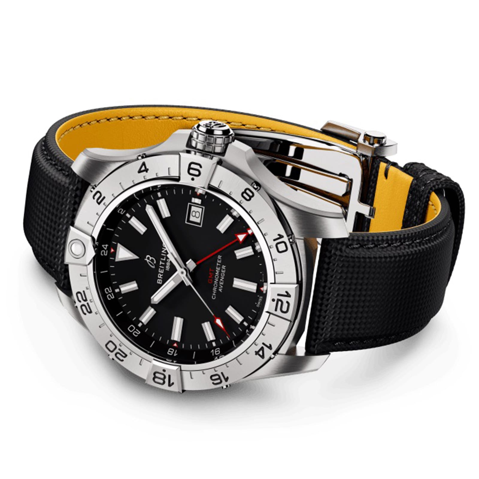 Replica Breitling Avenger Automatic GMT 44mm Mens details Black Leather A32320101B1X1 3 Replica Breitling Avenger Automatic GMT 44mm Mens details Black Leather A32320101B1X1
