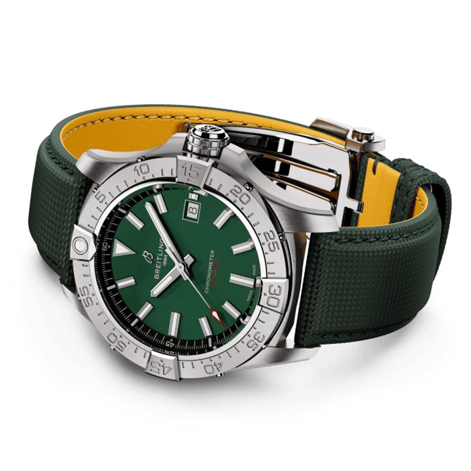 Replica Breitling Avenger Automatic 42mm Mens details Green Leather A17328101L1X1