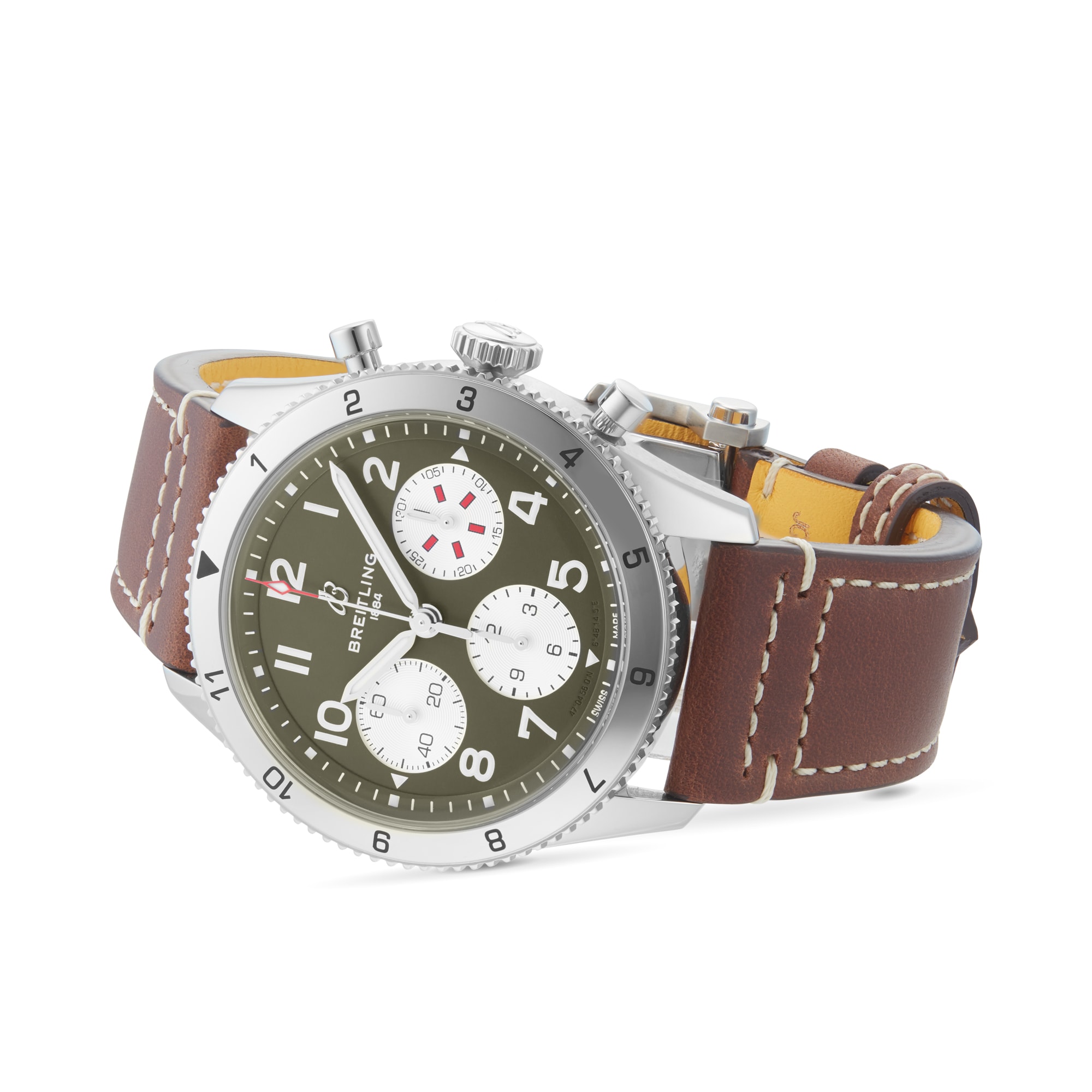 Replica Breitling Classic AVI Chronograph 42 Curtiss P-40 Warhawk Leather Strap details A233802A1L1X1