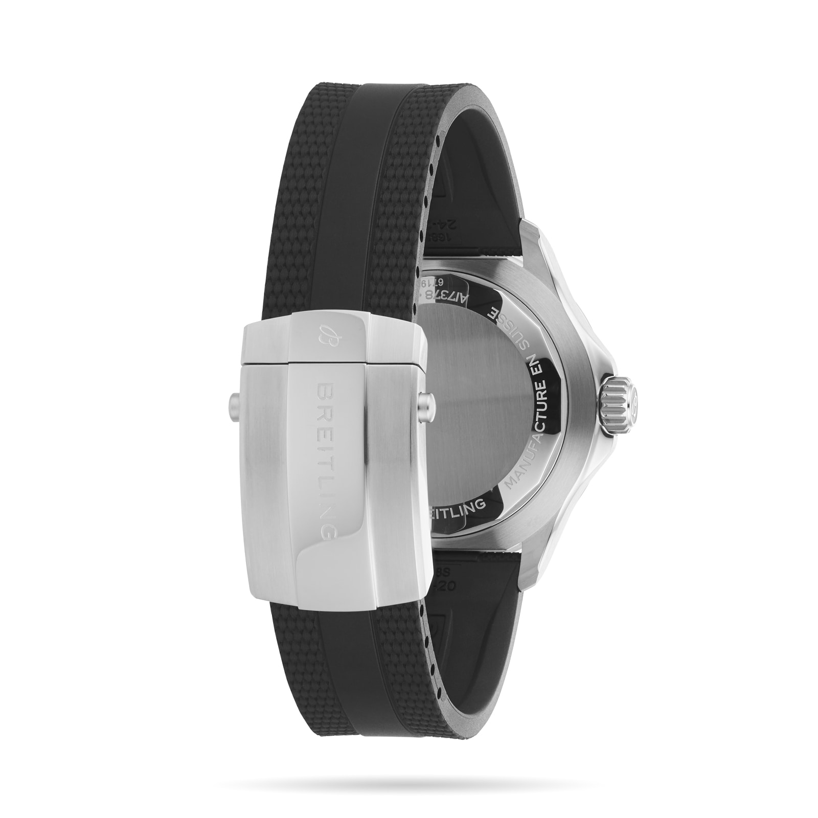 Replica Breitling Superocean Automatic 46 Stainless Steel Rubber Strap details A17378211B1S1