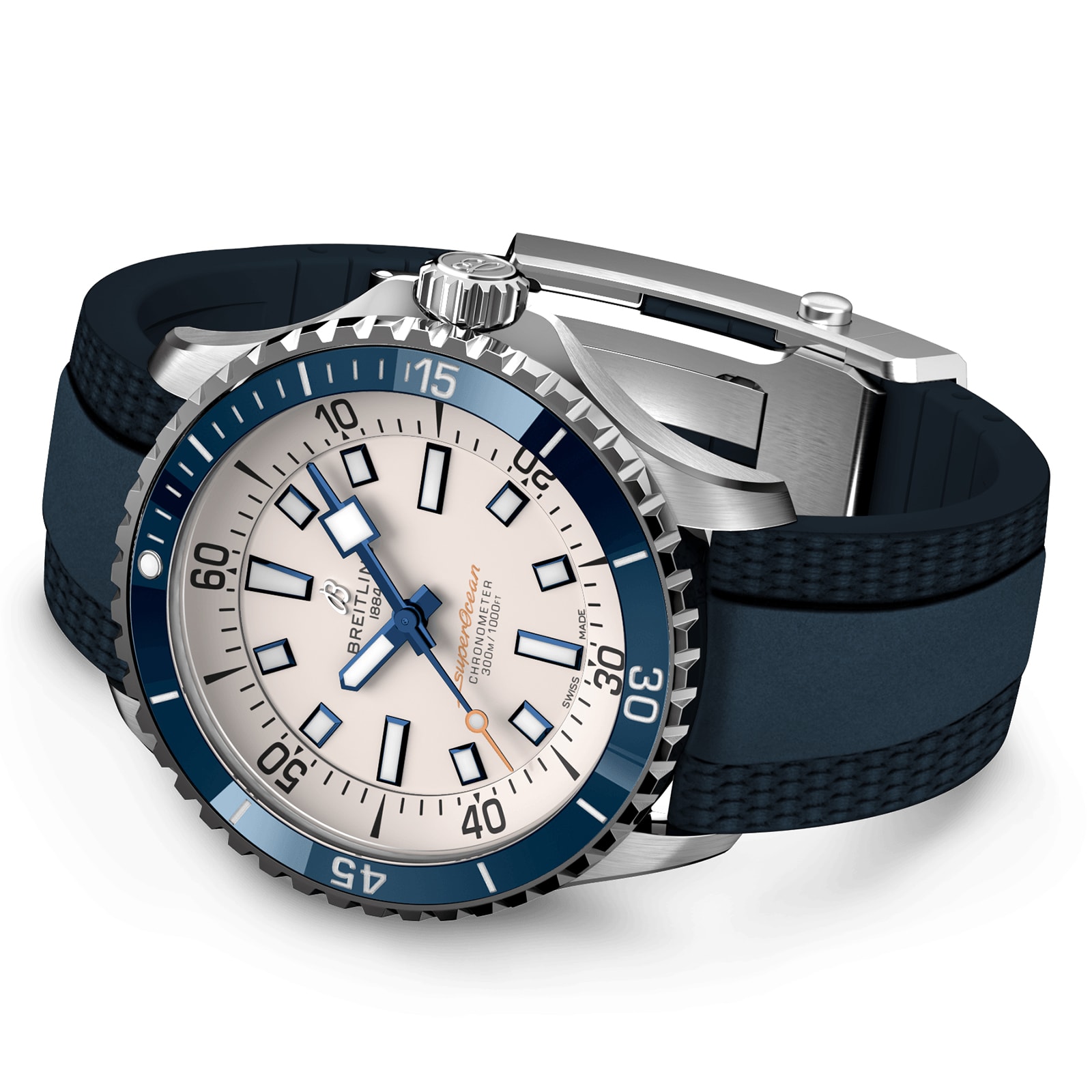 Replica Breitling Superocean Automatic 42 Stainless Steel Rubber Strap details A17375E71G1S1