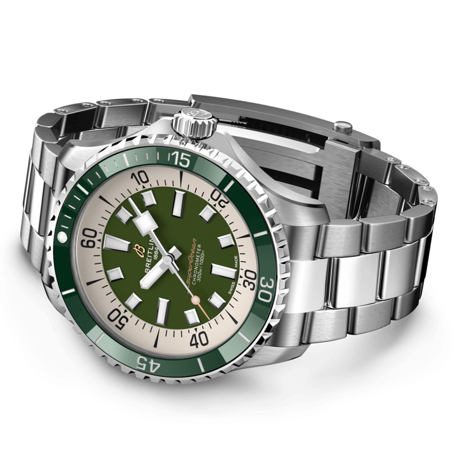 Replica Breitling Superocean Automatic 44 Stainless Steel - Green details A17376A31L1A1