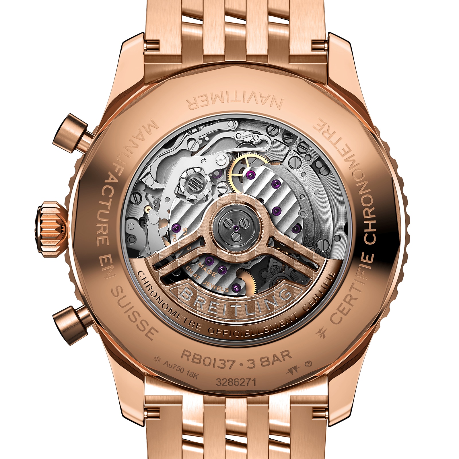 Replica Breitling Navitimer B01 Chronograph 46 18k Red Gold details RB0137241G1R1 3 Replica Breitling Navitimer B01 Chronograph 46 18k Red Gold details RB0137241G1R1