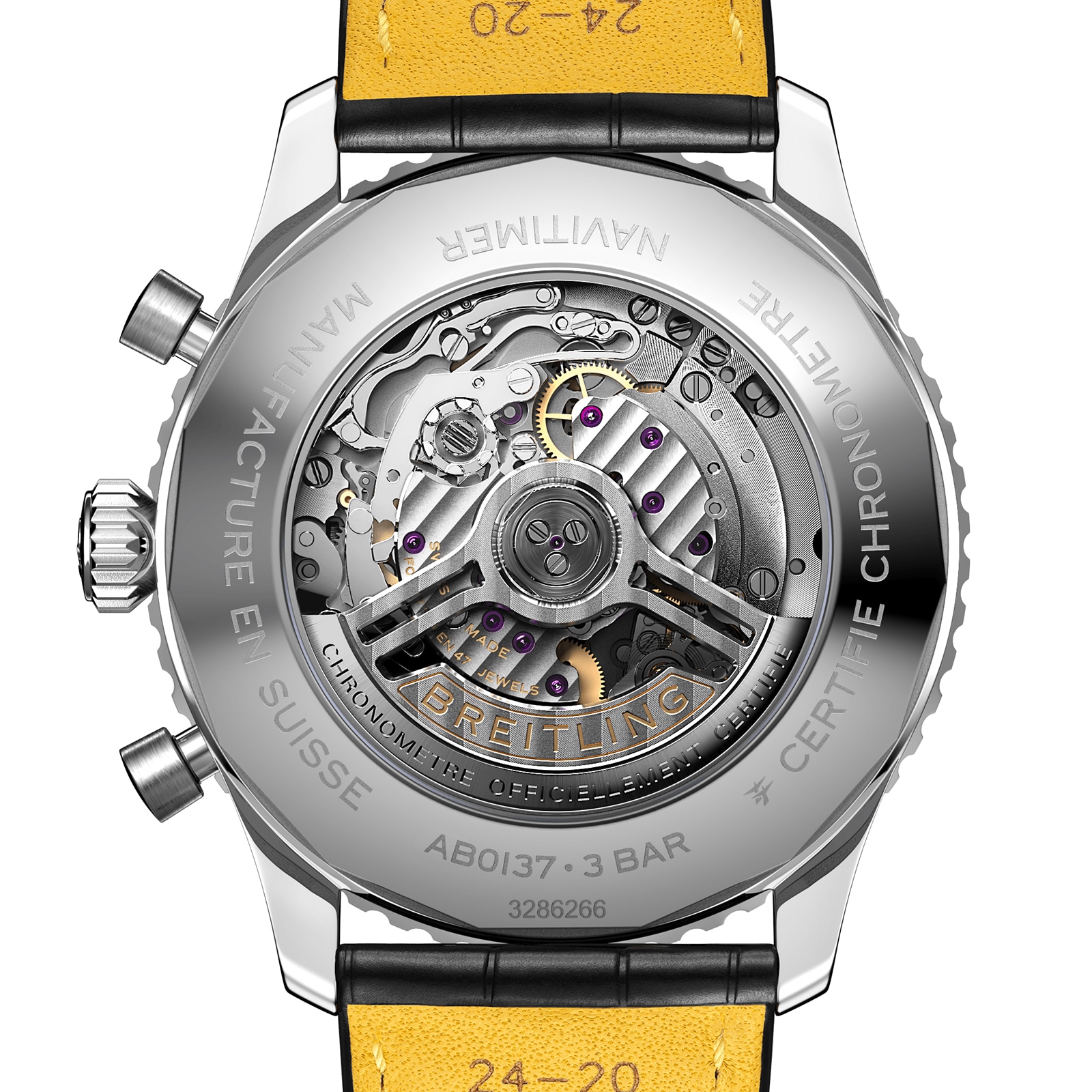 Replica Breitling Navitimer B01 Chronograph 46 Stainless Steel Leather Strap details AB0137211B1P1 3 Replica Breitling Navitimer B01 Chronograph 46 Stainless Steel Leather Strap details AB0137211B1P1