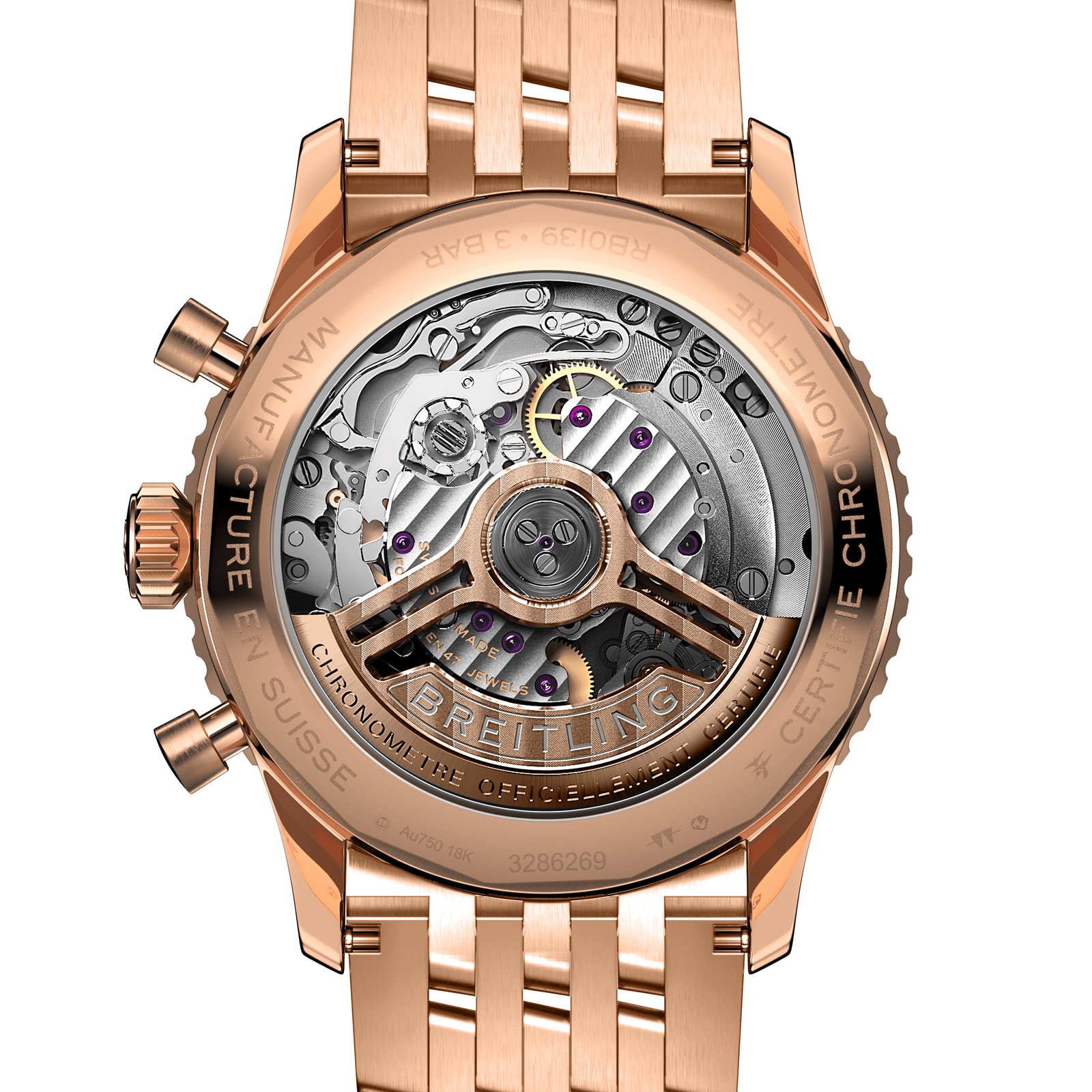 Replica Breitling Navitimer B01 Chronograph 41 18k Red Gold details RB0139211G1R1 3 Replica Breitling Navitimer B01 Chronograph 41 18k Red Gold details RB0139211G1R1