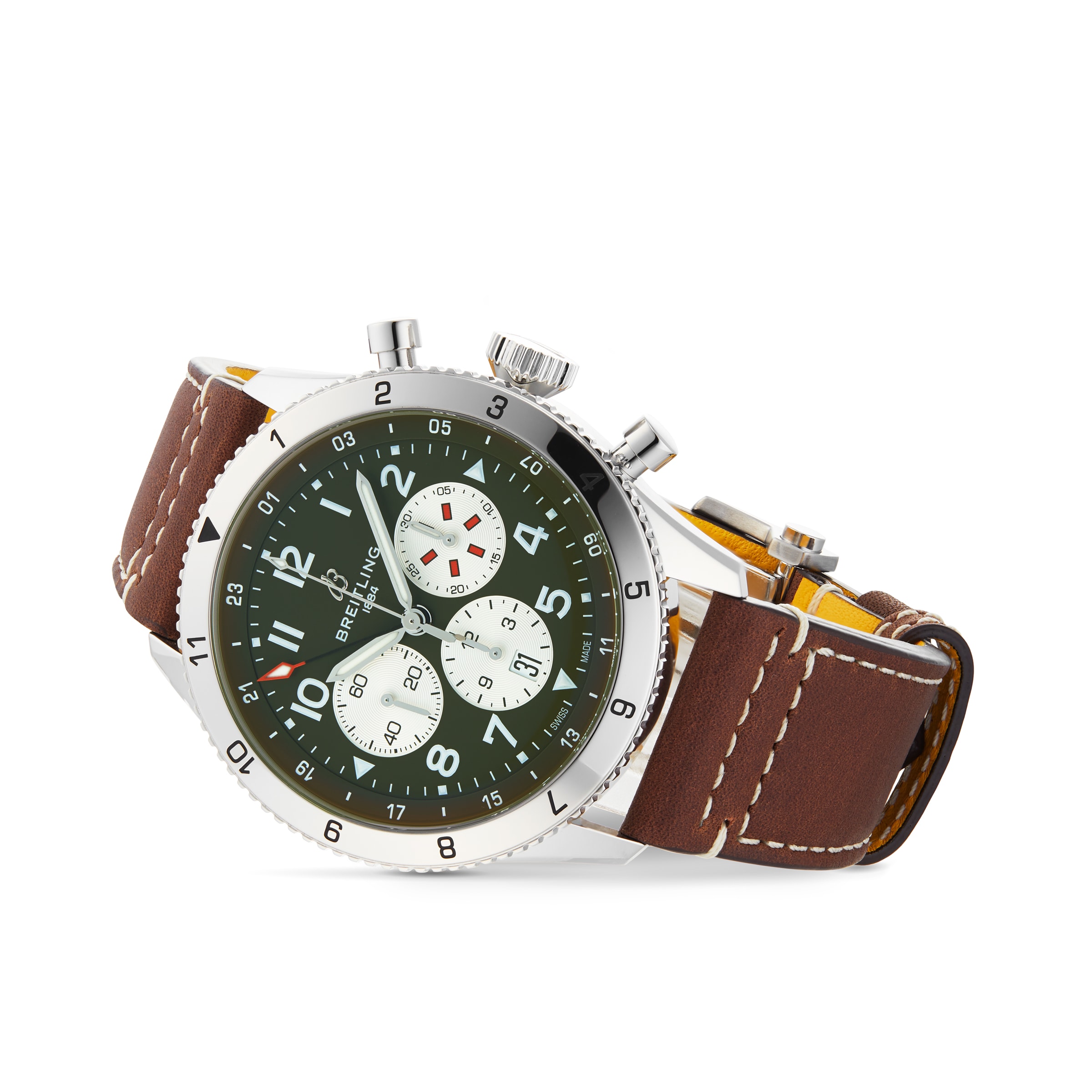 Replica Breitling Super AVI B04 Chronograph Curtiss Warhawk 46 details AB04452A1L1X1