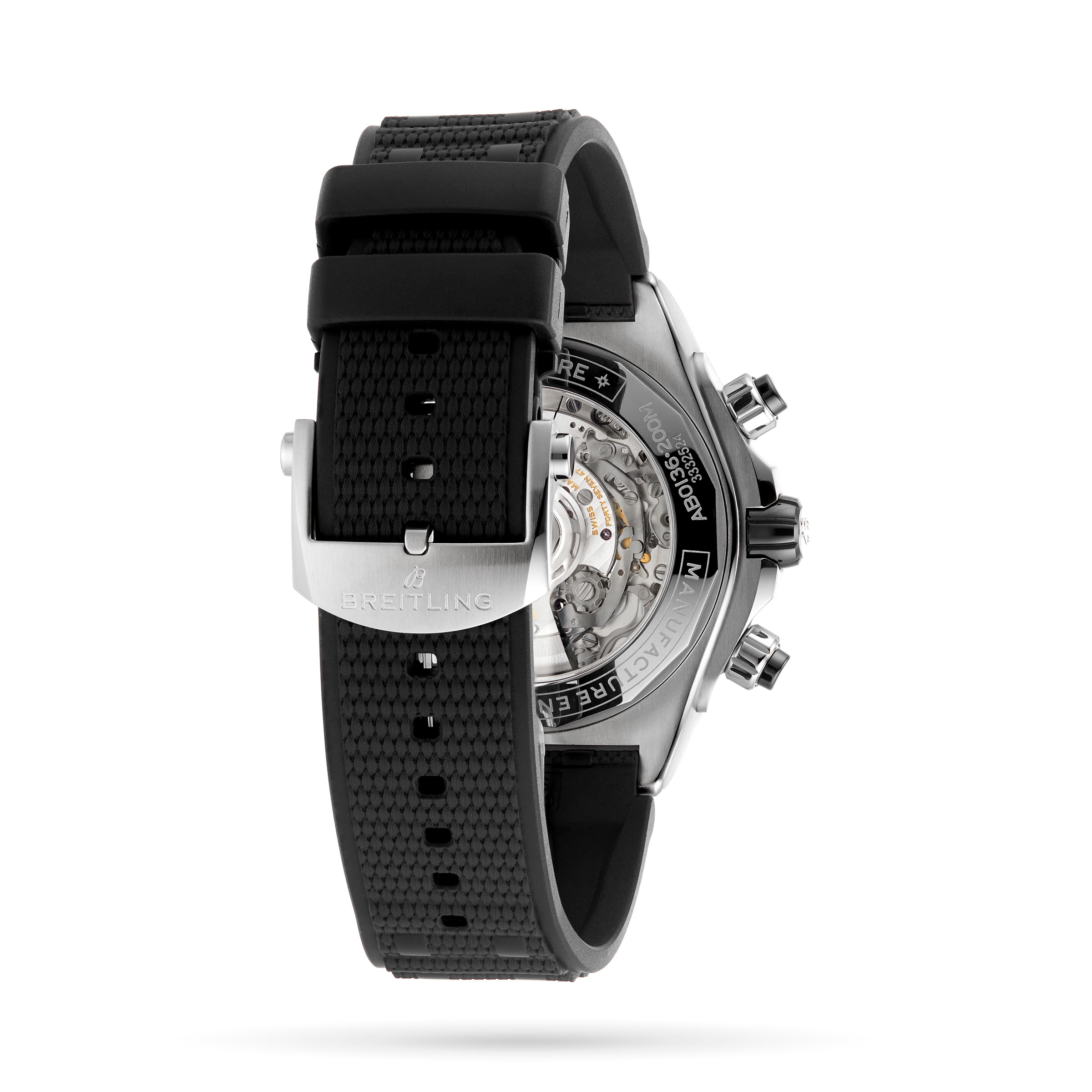 Replica Breitling Super Chronomat B01 44 Stainless Steel Rubber Strap details AB0136251B1S1