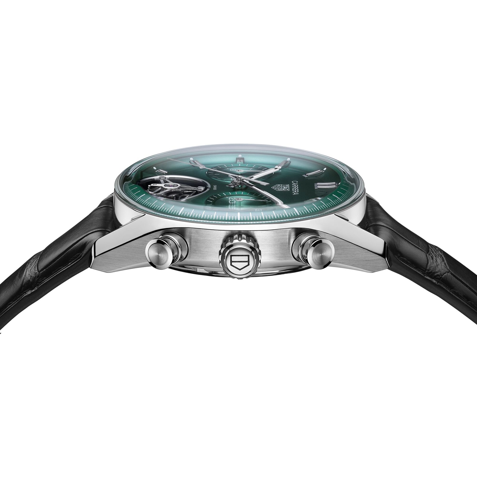 Replica TAG Heuer Carrera Chronograph Tourbillon 42mm Mens details Green CBS5011.FC6566 3 Replica TAG Heuer Carrera Chronograph Tourbillon 42mm Mens details Green CBS5011.FC6566