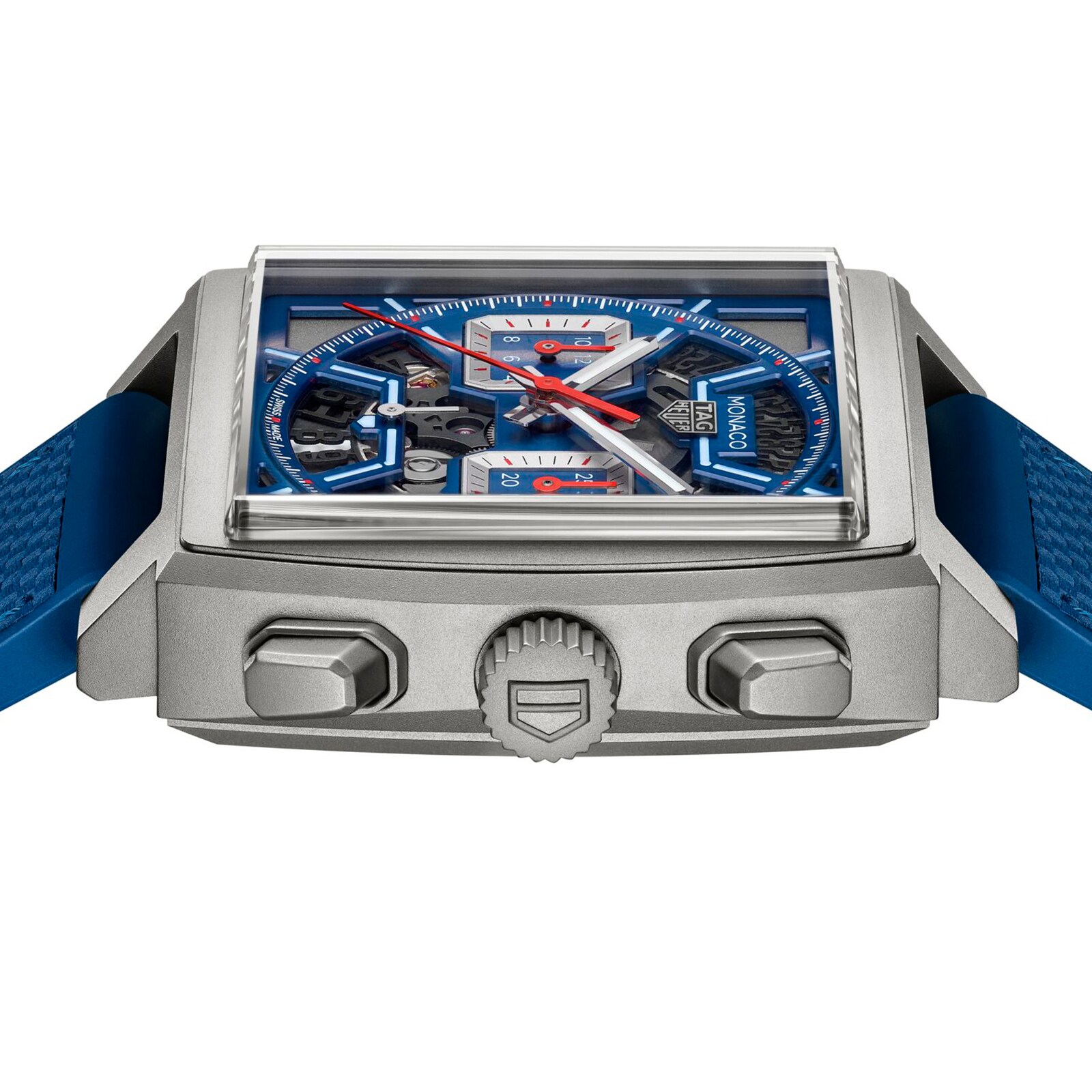 Replica TAG Heuer Monaco Chronograph 39mm Mens details Titanium Blue CBL2182.FT6235