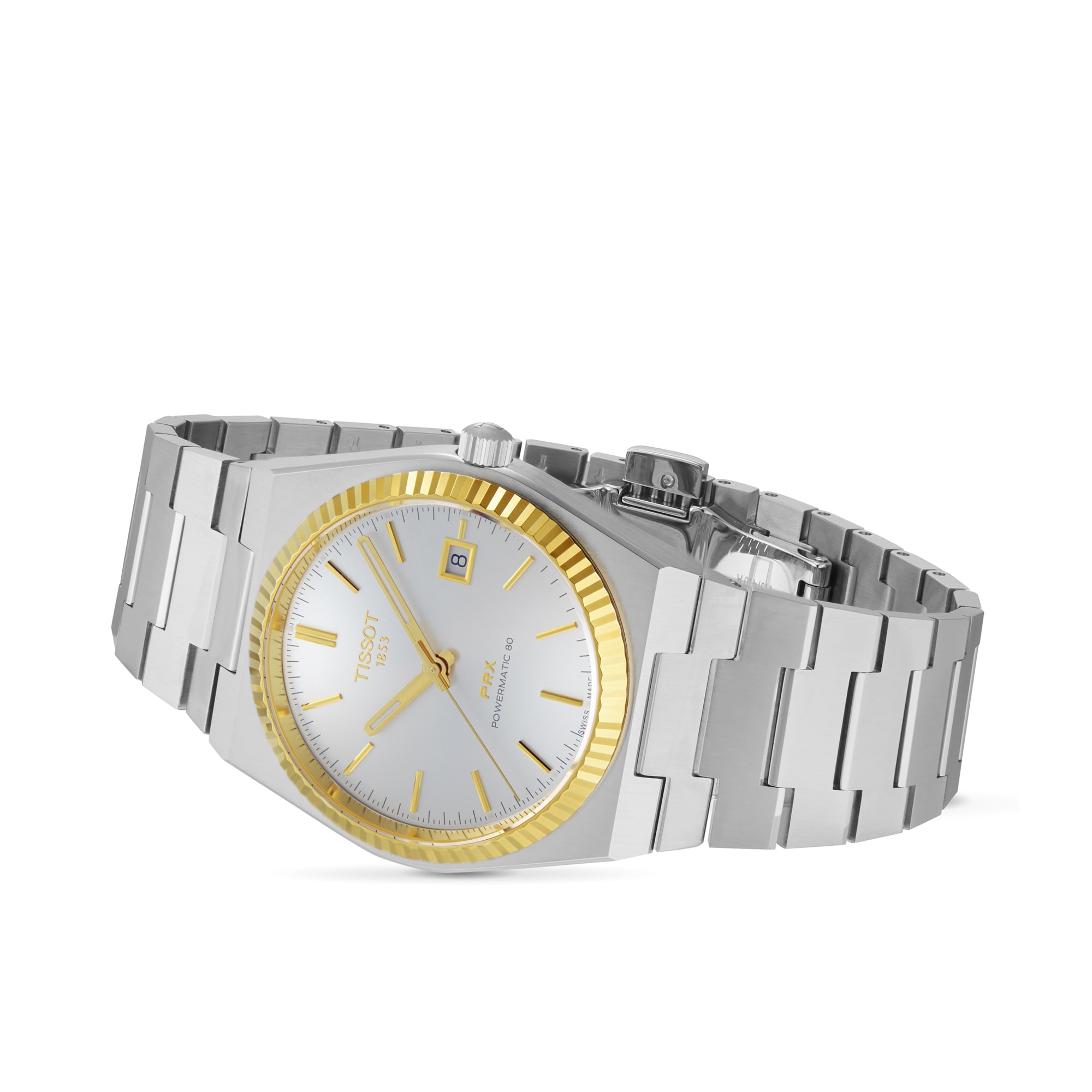Replica Tissot PRX Powermatic 80 35mm Steel and 18K Gold Bezel Unisex details T9312074103101 3 Replica Tissot PRX Powermatic 80 35mm Steel and 18K Gold Bezel Unisex details T9312074103101