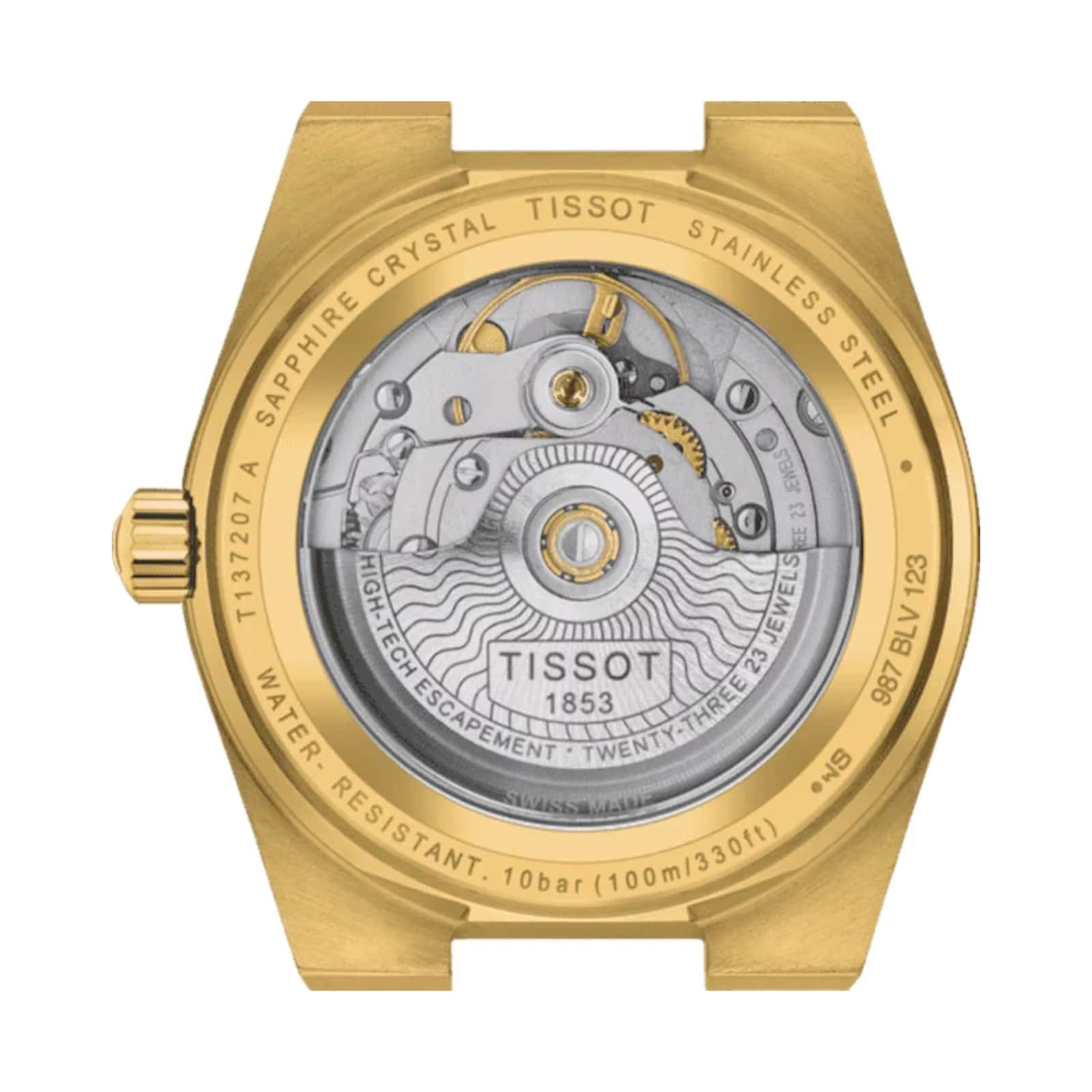 Replica Tissot PRX Powermatic 80 35mm Unisex details Gold T1372073302100 3 Replica Tissot PRX Powermatic 80 35mm Unisex details Gold T1372073302100