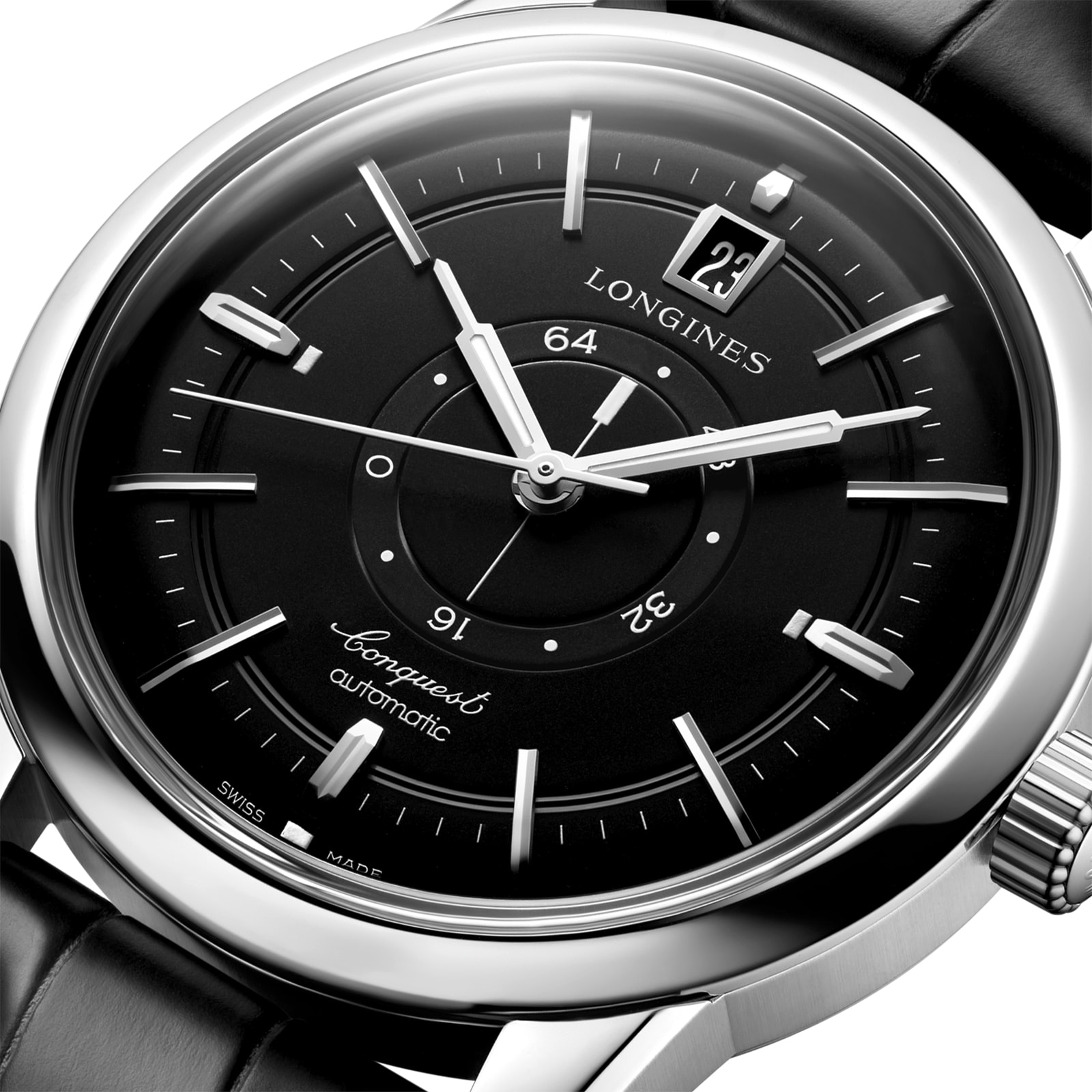 Replica Longines Conquest Heritage Central Power Reserve 38mm Mens details Black L16484522