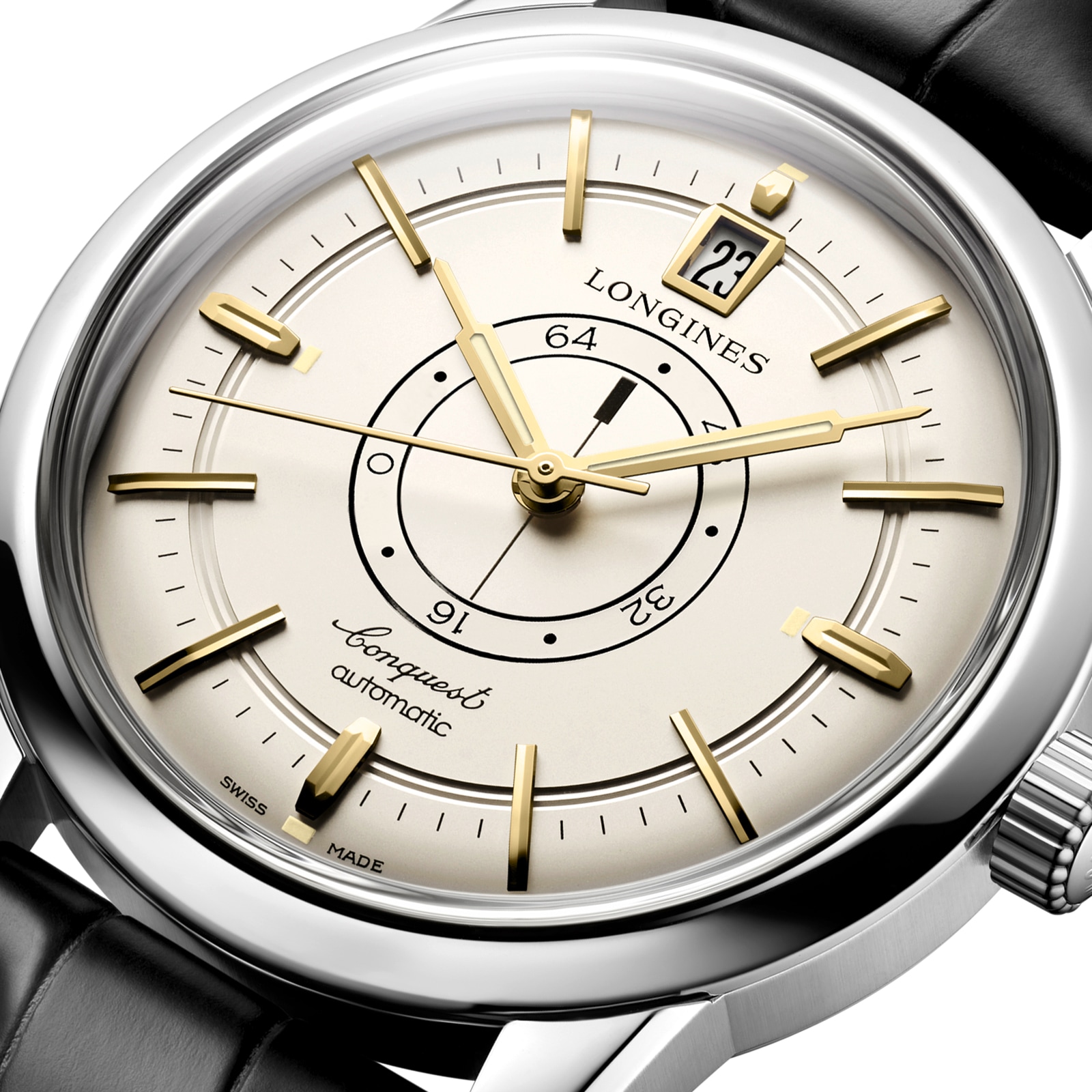 Replica Longines Conquest Heritage Central Power Reserve 38mm Mens details Cream L16484782