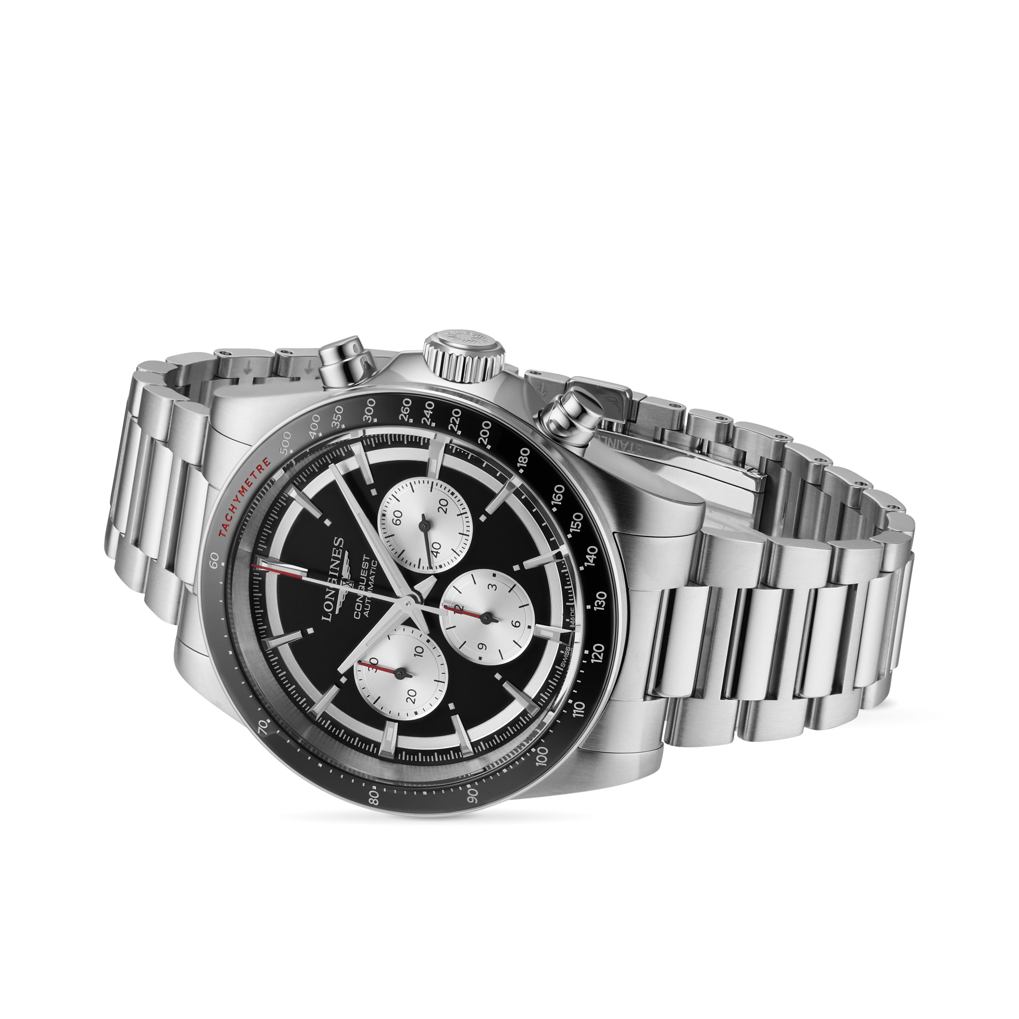 Replica Longines Conquest Chronograph 42mm Mens details Black L38354526